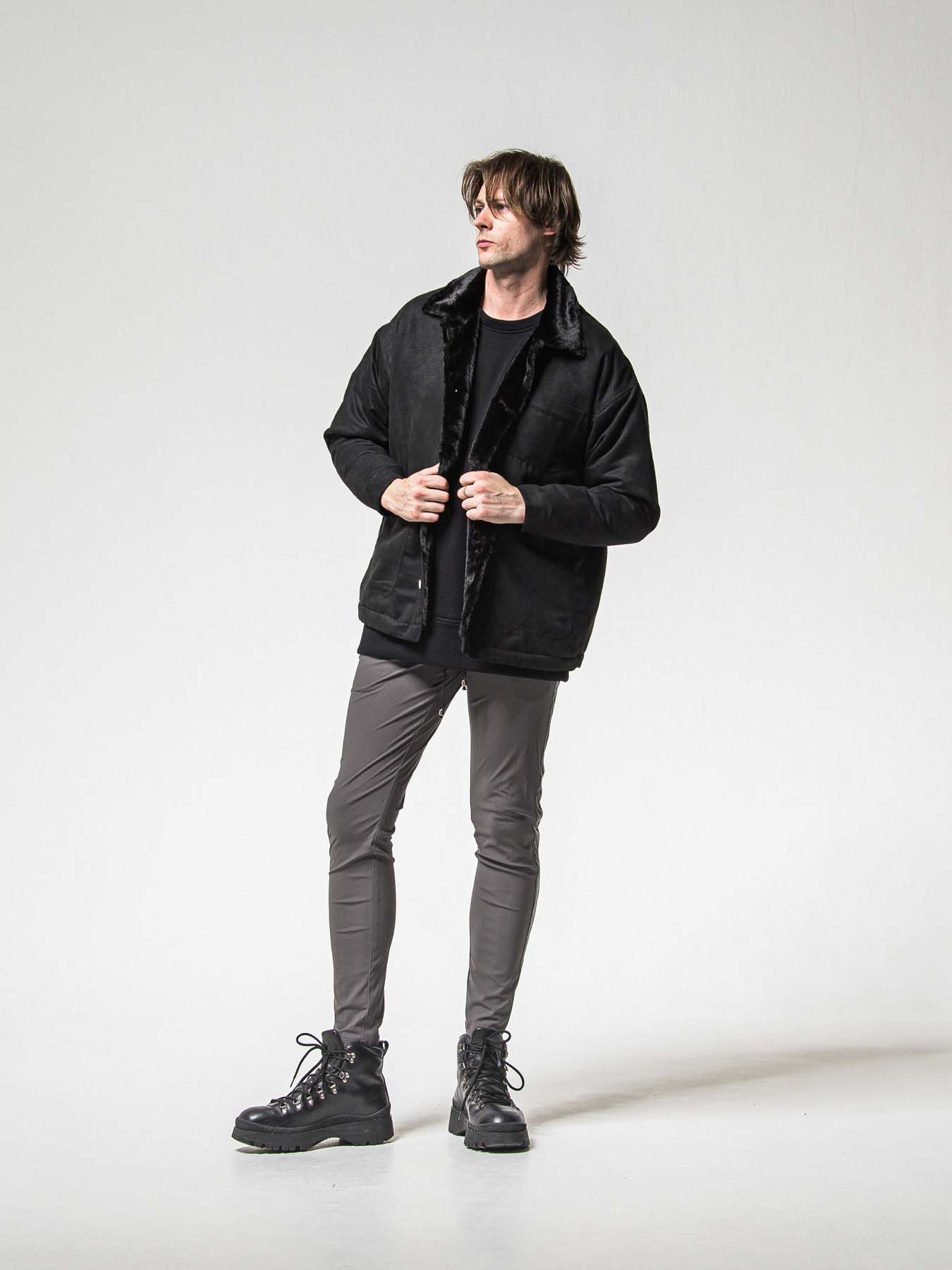 【予約品 】SUEDE FUR CAVER ALL / スウェードファーカバーオール / ブラック