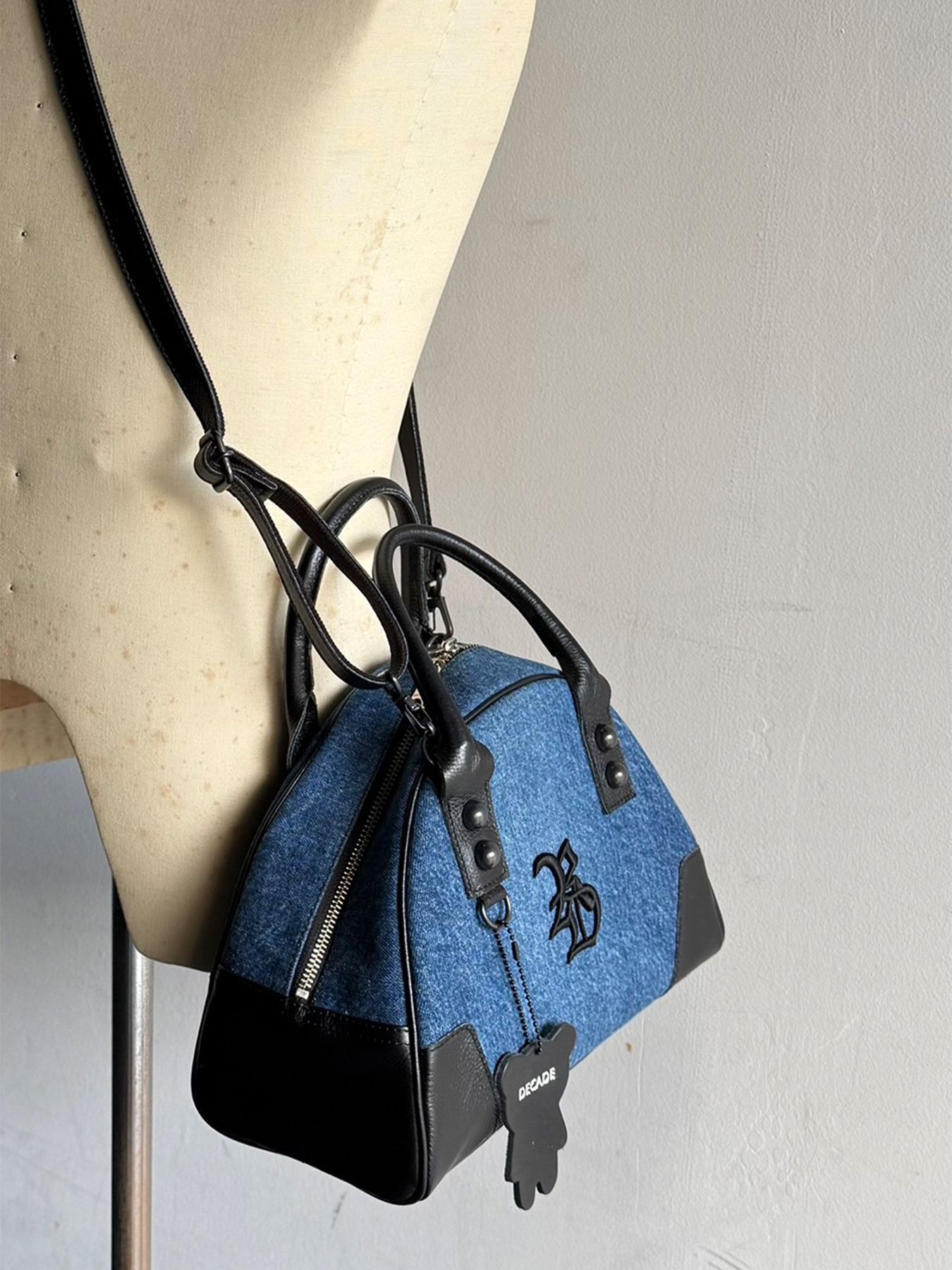 【予約品 2月15日(日) 18:00 締切】DECADEコラボ DENIM MINI BOSTON BAG / デニムミニボストンバッグ / デニム