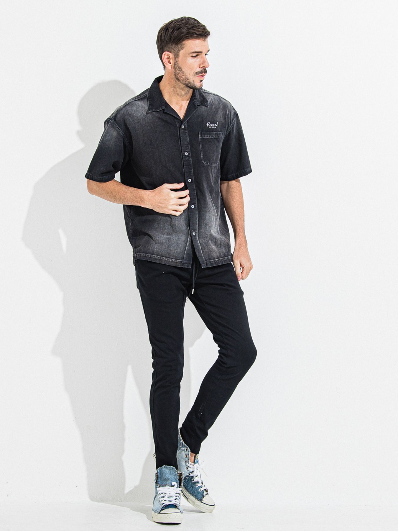 【予約品 】DENIM JERSEY CHRIS EASY TUCK PT / デニムジャージクリスイージータックパンツ / ブラック