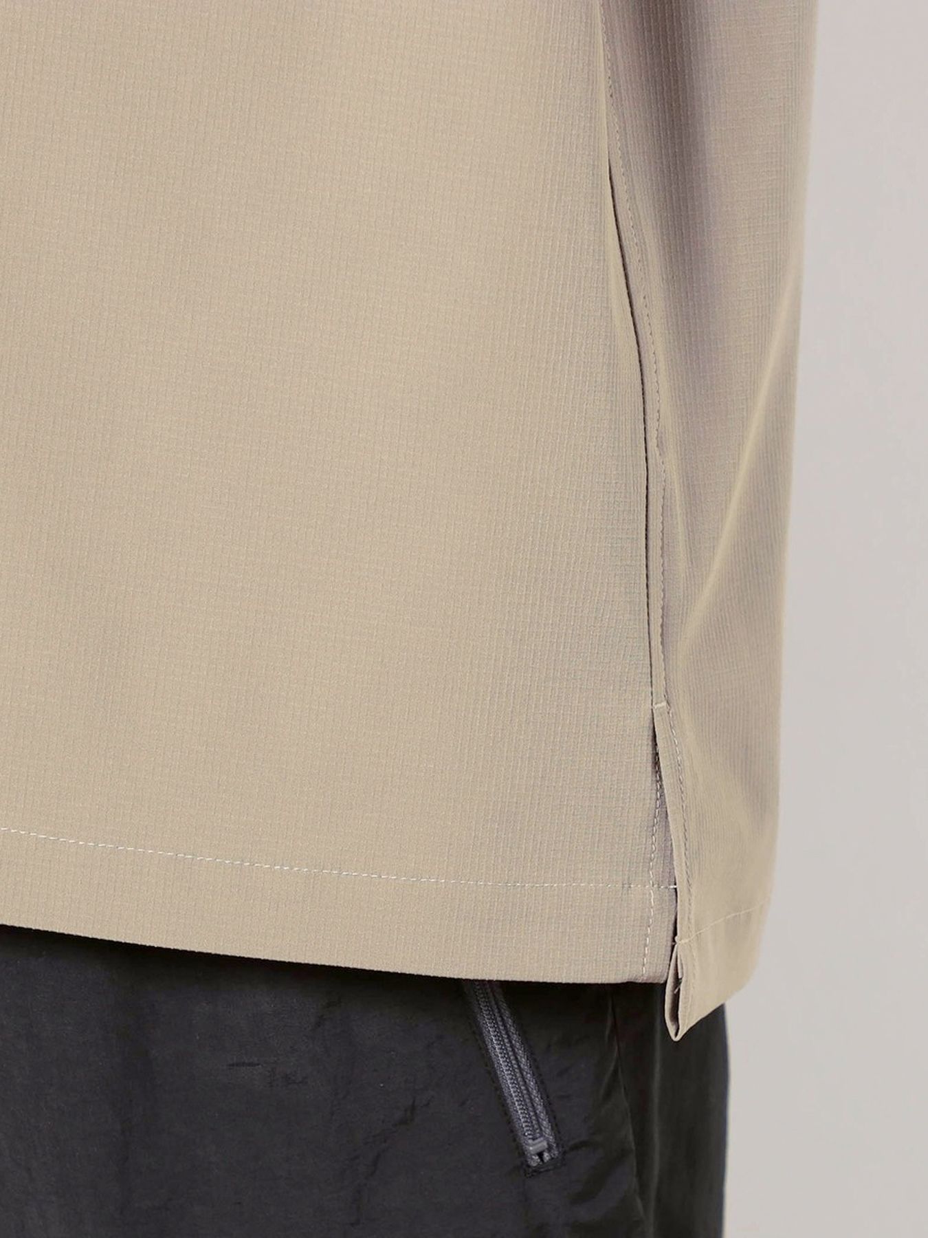 ストレッチリップ オープンカラーシャツ / ベージュ【Grand PARK NICOLE】