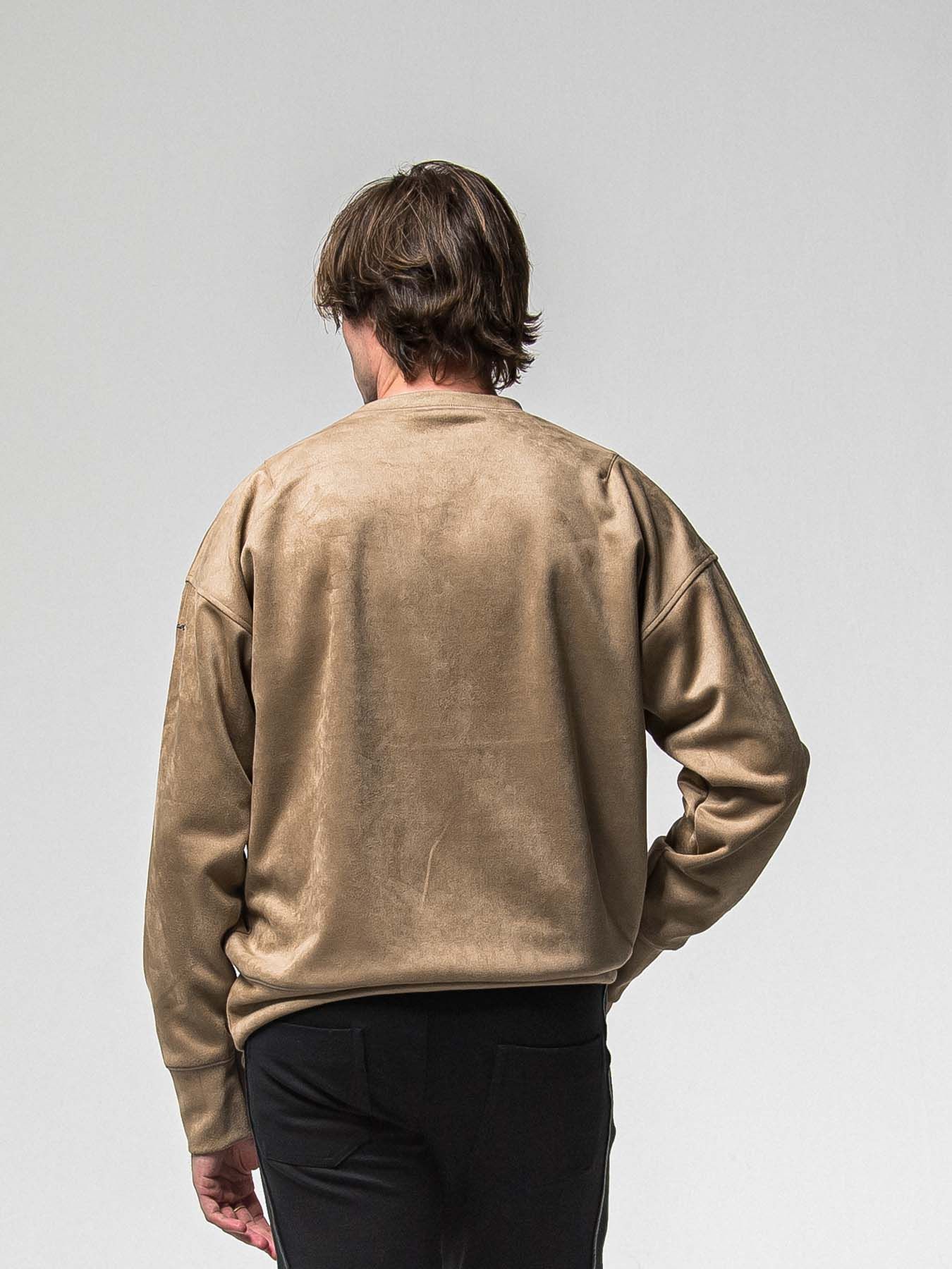 【予約品 8月31日(日) 締切】SUEDE DROP TRAINER / スウェード ドロップショルダートレーナー / ブラウン