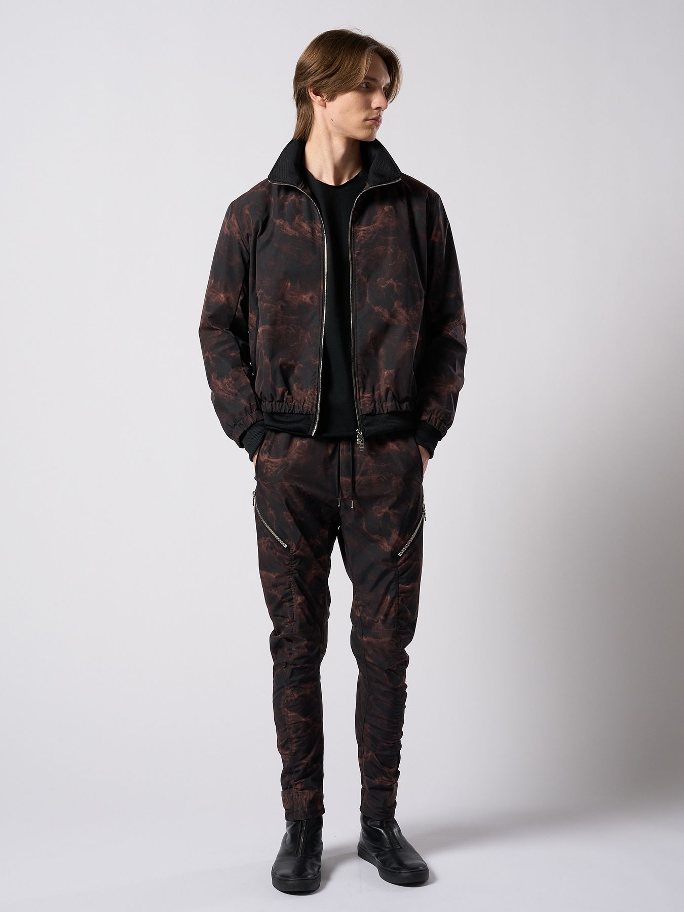 【予約品 4月19日(日) 18時締切】puckering track jacket / パッカリング トラックジャケット / スモークプリント