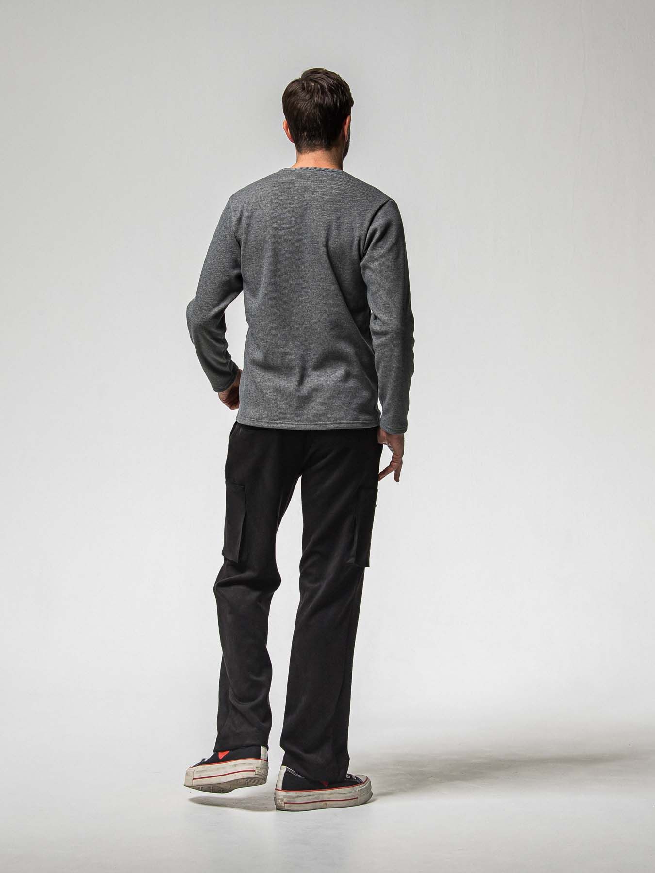 【予約品 8月31日(日) 締切】VELOURS FLEECE THERMAL HENRY / ベロアフリース サーマル ヘンリーネック / グレー