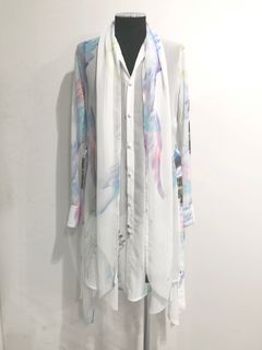 《予約品先着》 コラボ ANGEL FlareSoal Shirtプリントフレアロングシャツ ホワイト【kiryuyrik featuring TAKAMIZAWATOSHIHIKO】2025 3/末～