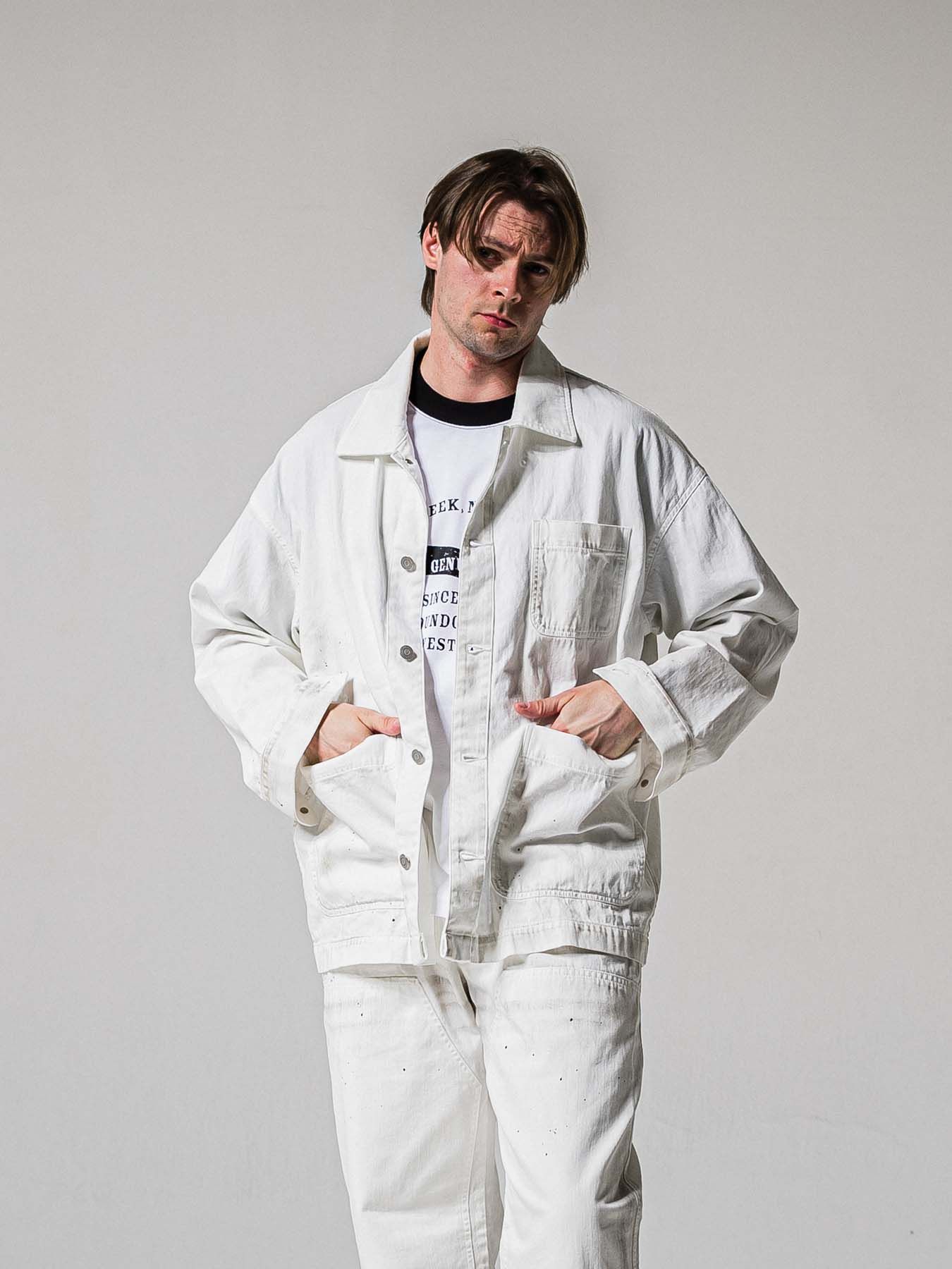 【予約品 11月16日(日) 締切】RC COVER ALL / ライトデニムカーバーオールジャケット / ホワイトユーズド