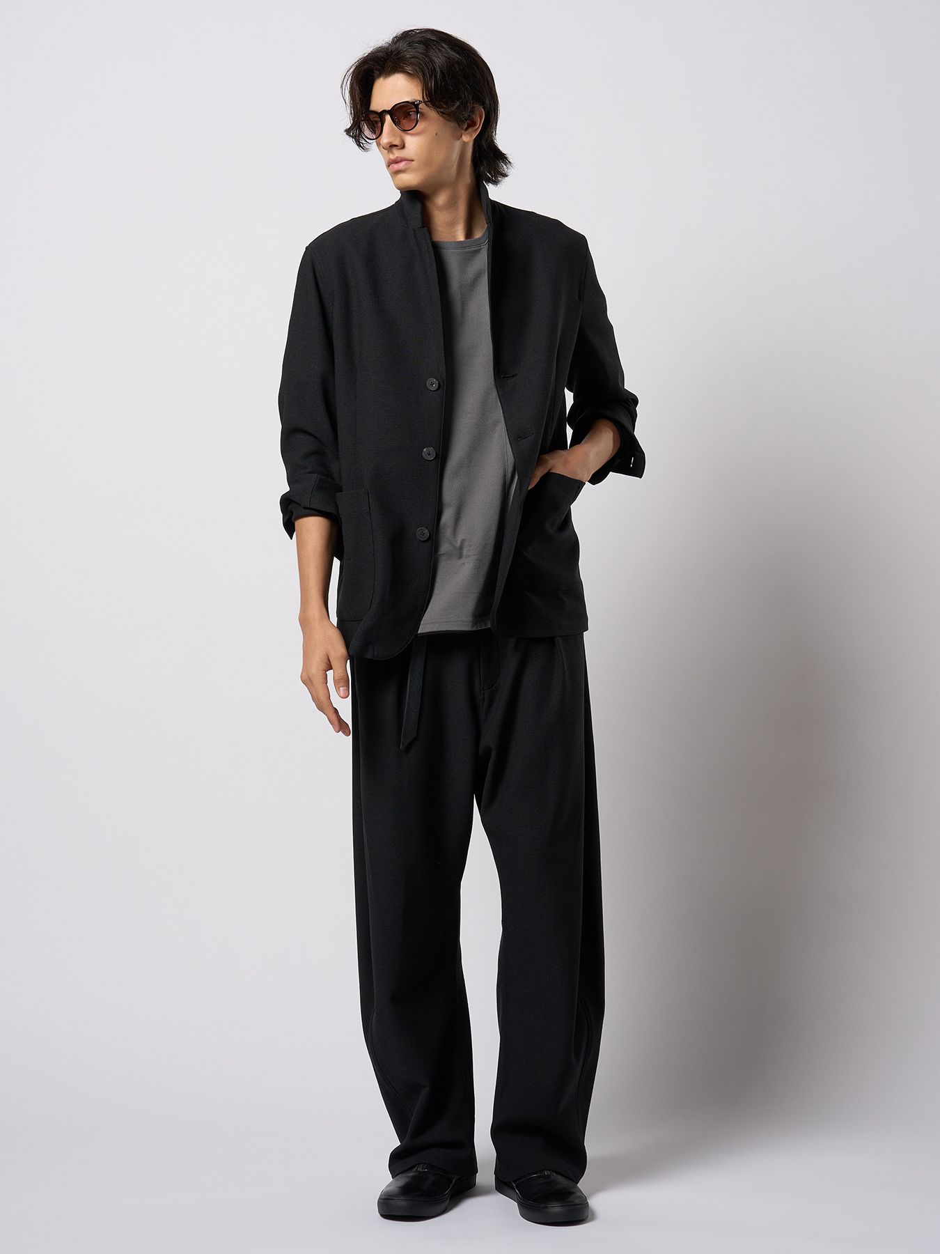 【予約品 9月23日(火) 締切】W-ring long belt / Wリング ロングベルト / ブラック