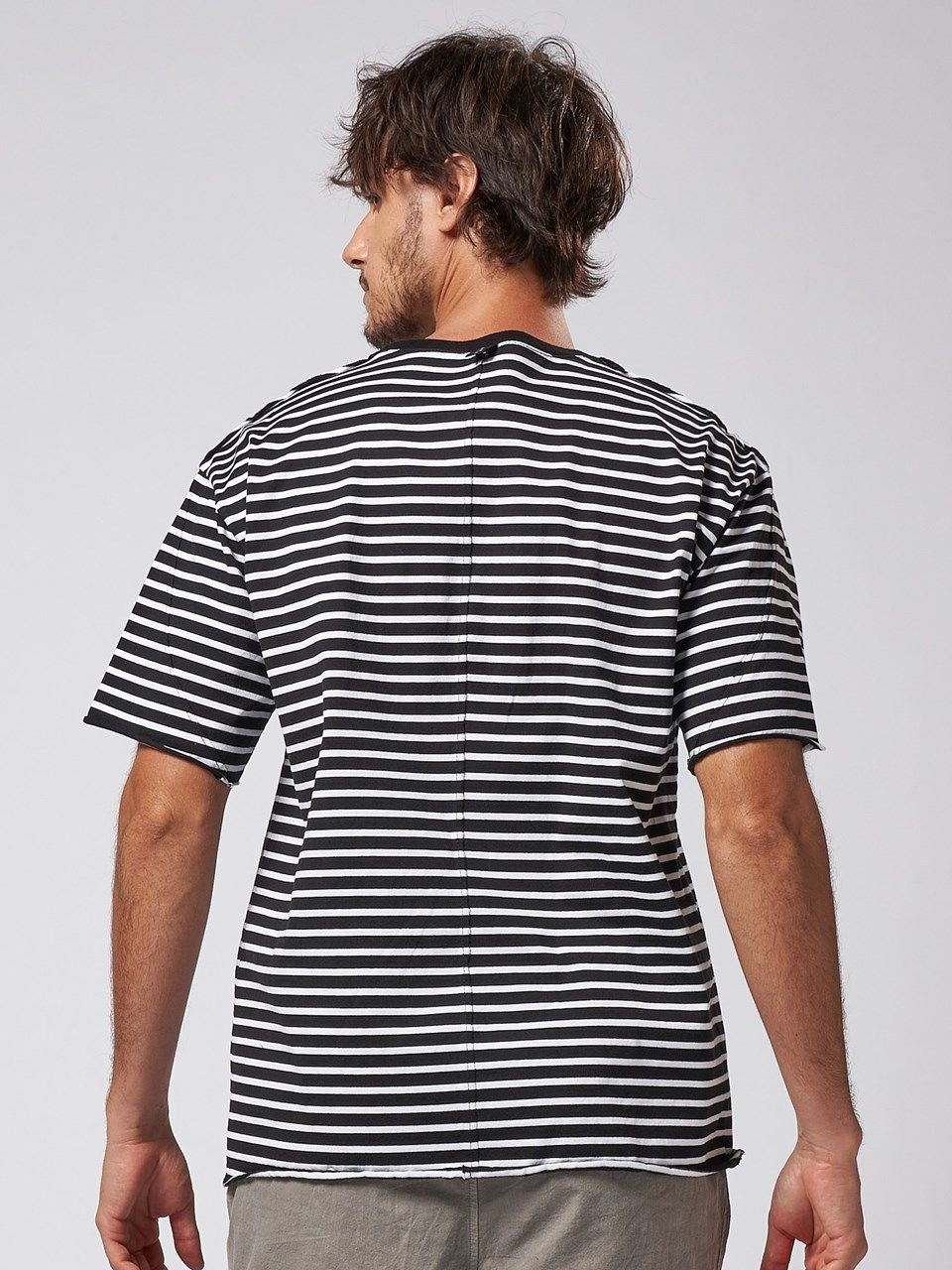 《予約品》 wide cut-off border S/S / ボーダーTシャツ / ブラック
