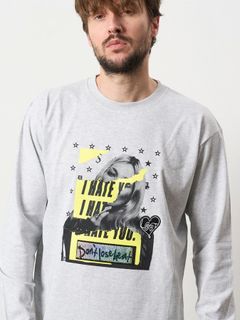 【予約品 5月8日(木) AM10時 締切】 5.6ozコットン天竺 I HATE YOU シークインLS Tシャツ / アッシュ