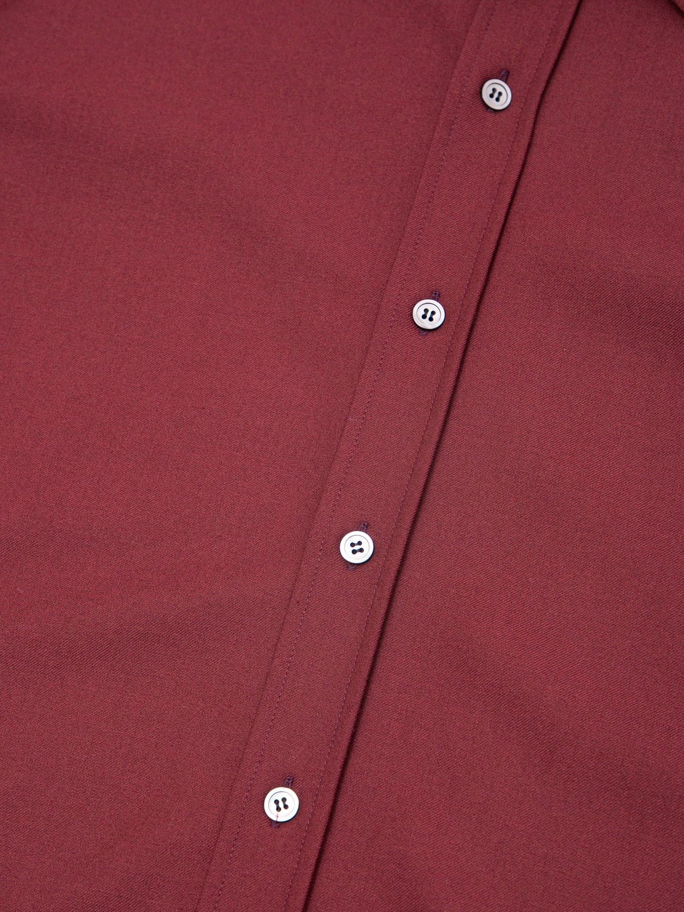 ウォッシャブル ウールレーヨンポリ ツイル ドレスシャツ / BURGUNDY