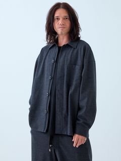【予約品 】Woolnapp shirts / ウールシャツ / 杢チャコール