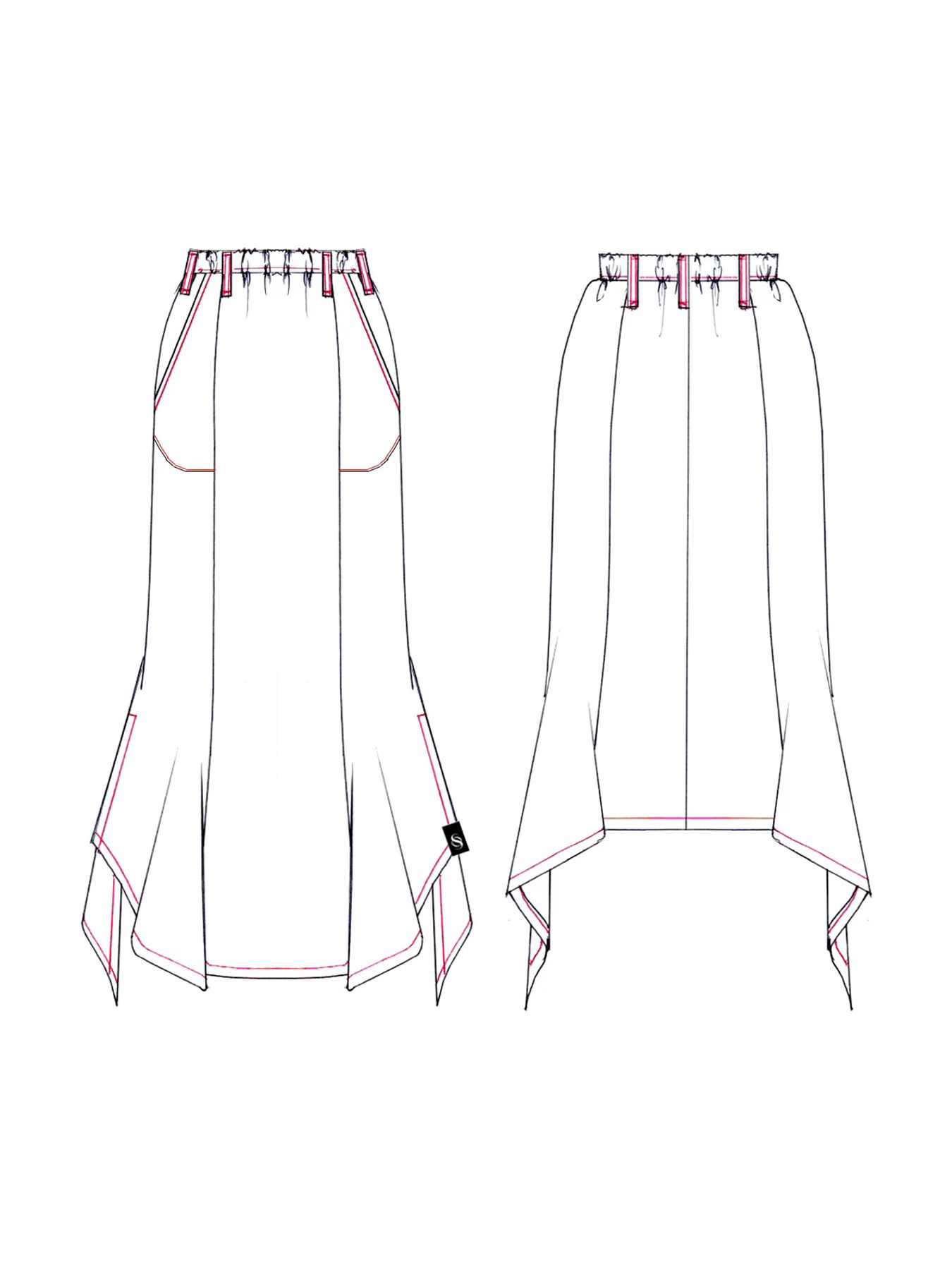【予約品 10月26日(日) 締切】Flare Mermaid Skirt / フレアマーメイドスカート / ブラック