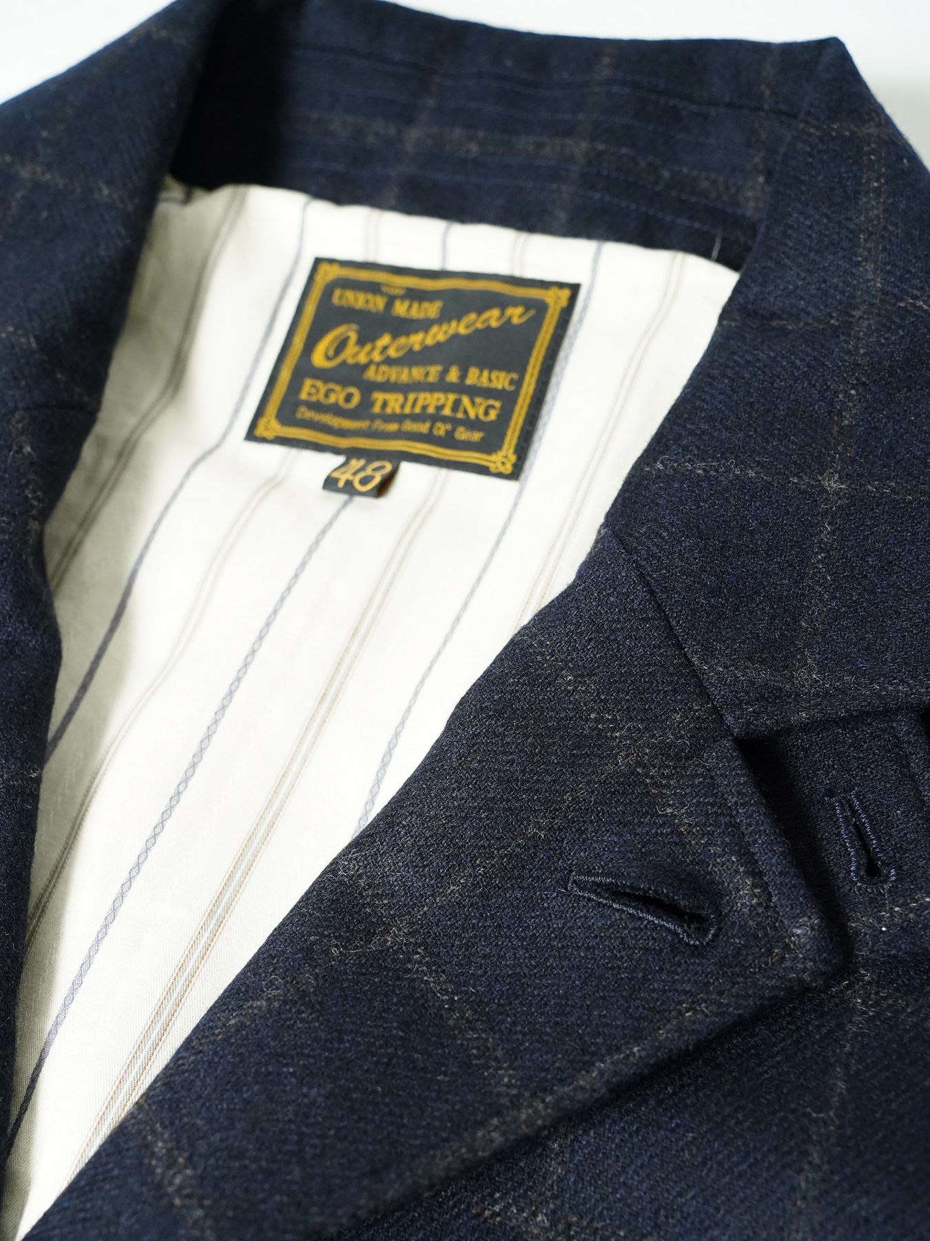 【予約品 7月5日(日) 締切】PEAK-JACKET windowpane / ウィンドーペイン ウールジャケット / ネイビーチェック