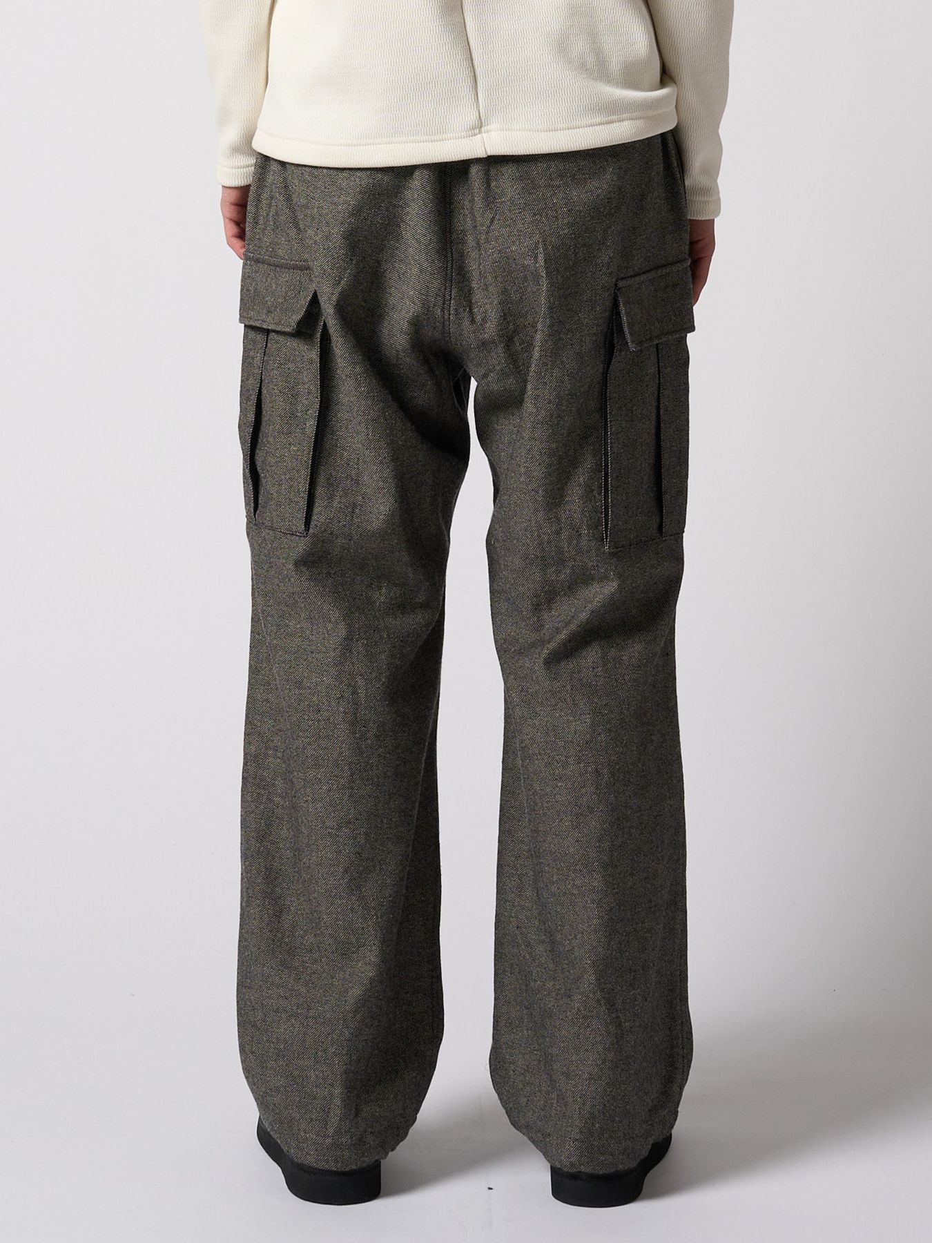 【予約品 4月19日(日) 18時締切】natural blend wool easy cargo / ナチュラルブレンドウール イージーカーゴパンツ / ナチュラル×ブラック
