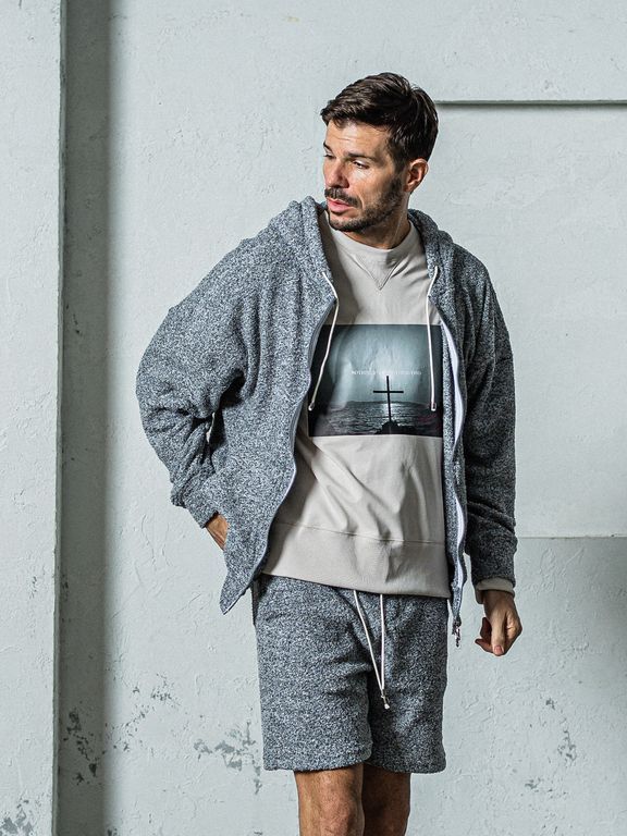 《予約11月17日19時締め》 MOLE YARN PILE zip loose hoodie / ジップフーディブ / グレー