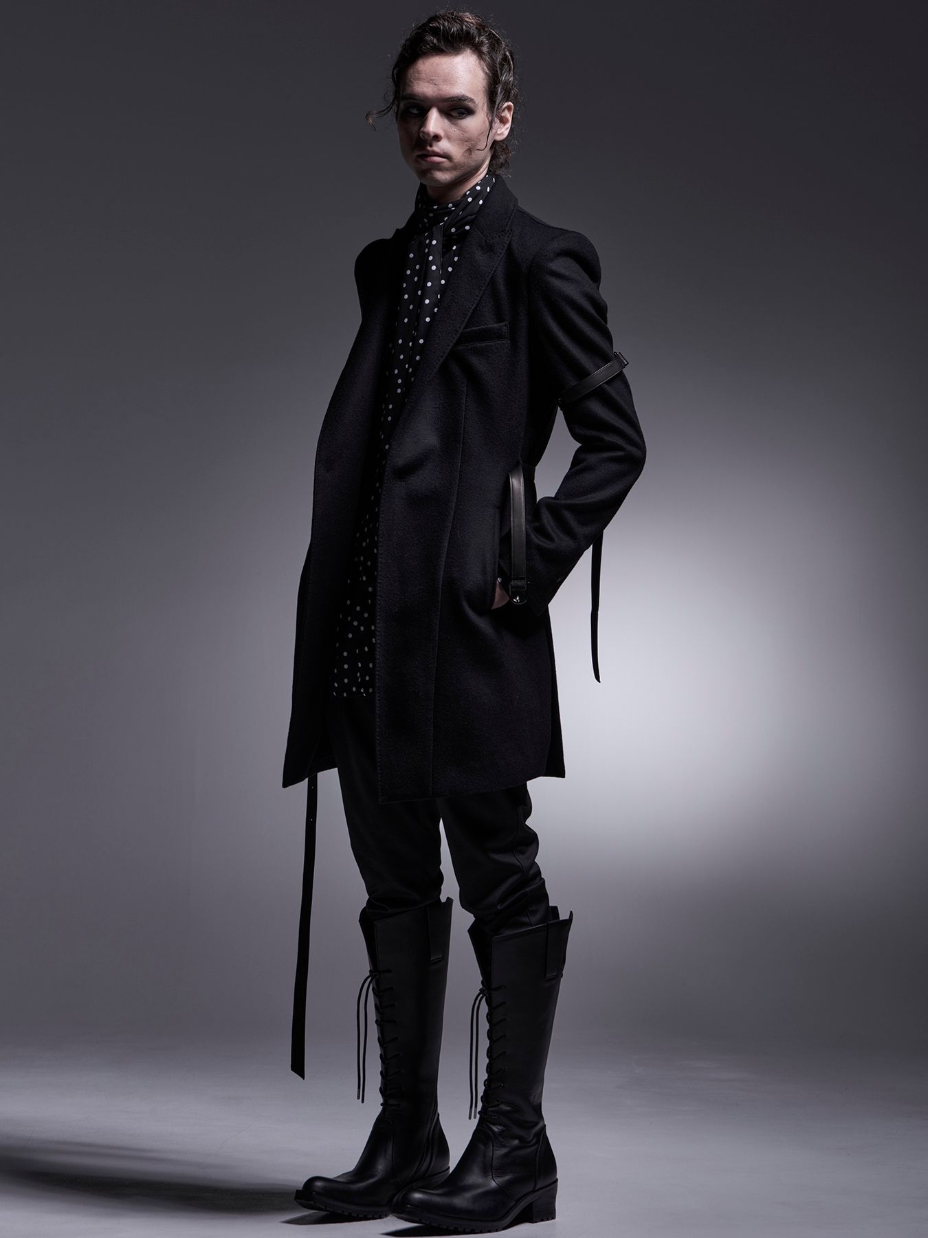 【予約品 7月13日(日) 締切】Belted Peaked Jacket / ベルテッドピークドラペルジャケット / ブラック