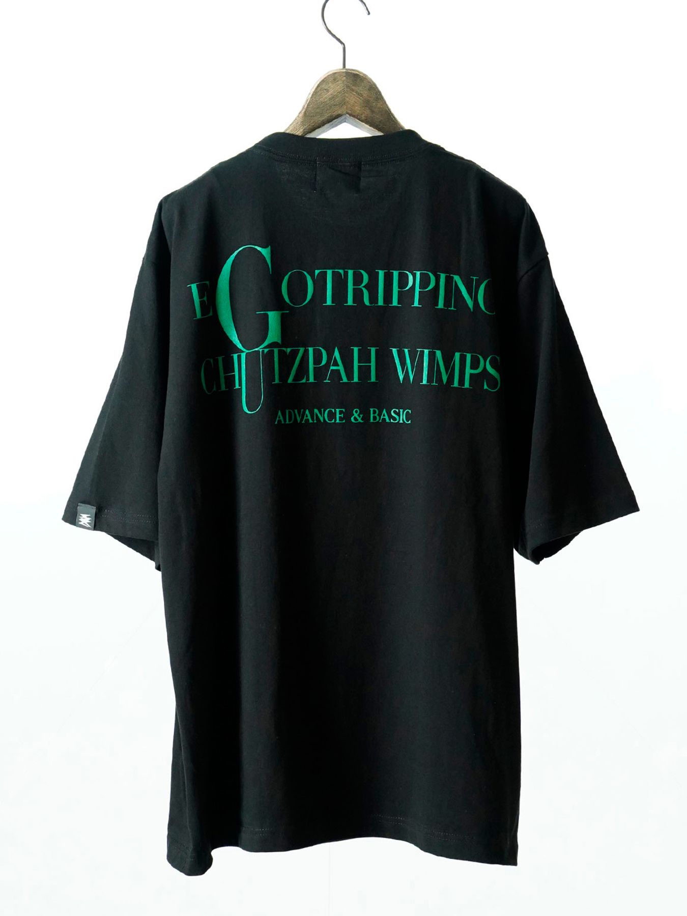 【予約品 11月9日(月) 締切】HEAVYOUNCE TEE Cw / ヘビーオンス バックプリントTシャツ / ブラック×グリーン