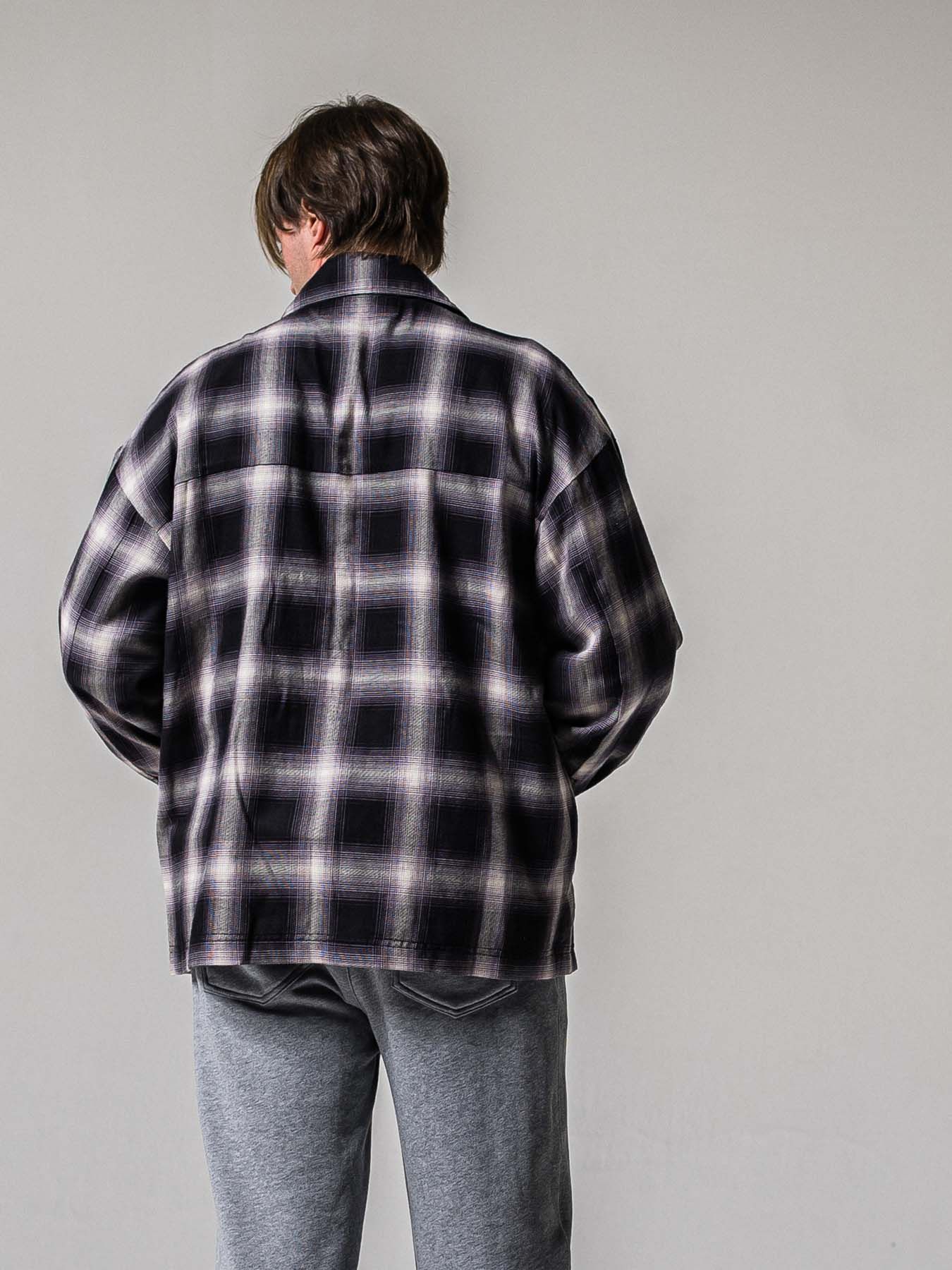 【予約品 11月16日(日) 締切】50s CHECK JK / オンブレチェック シャツジャケット / ブラック