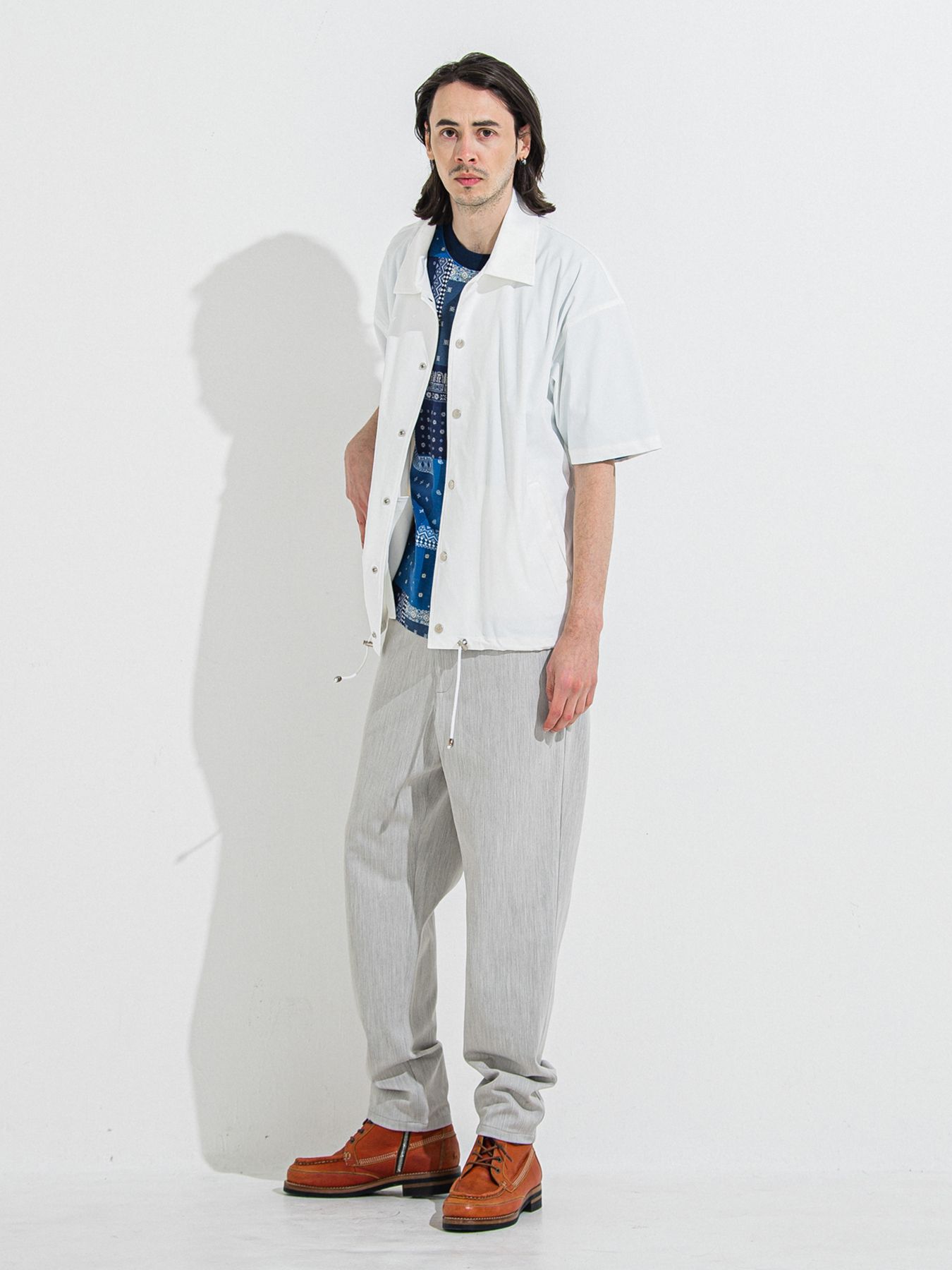 【予約品 】NYLON HALF COACH JACKET / ナイロンハーフコーチジャケット / ホワイト