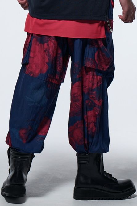 《予約品》 WideCargoPants / ブルー&レッド 【kiryuyrik】 2023年4月以降入荷予定