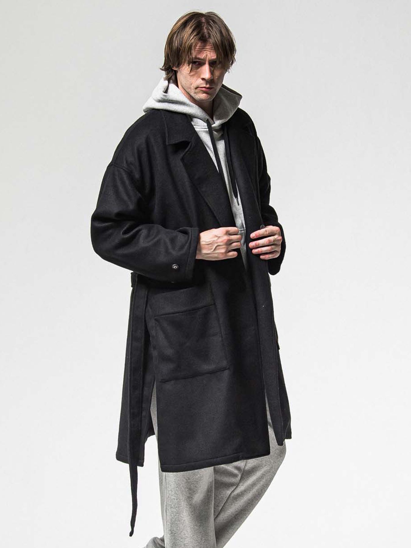 【予約品 】GOWN OVER COAT / ガウンオーバーコート / ブラック