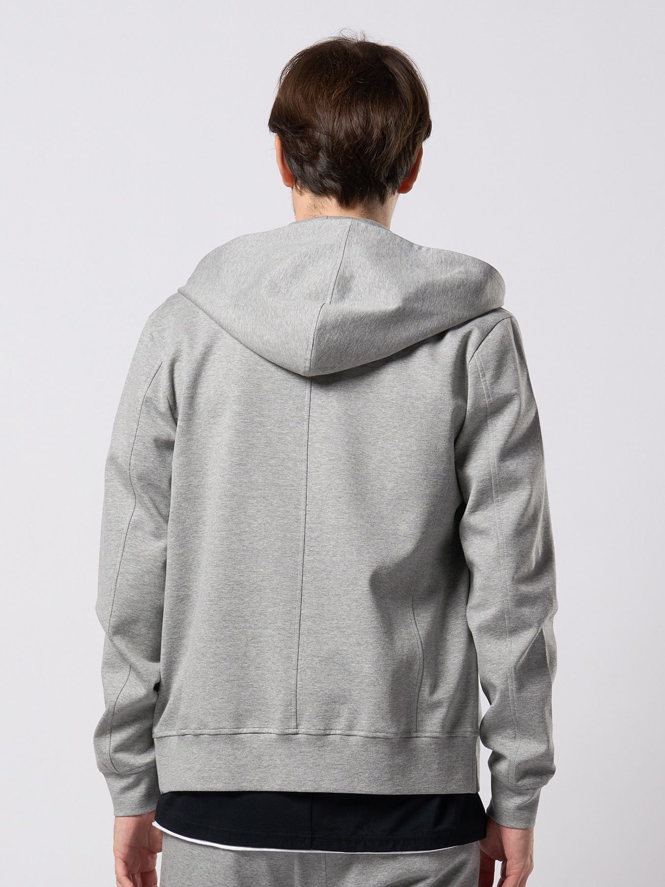 【予約品 9月23日(火) 締切】high neck zip-up parka / ハイネック ジップアップパーカー / 杢グレー