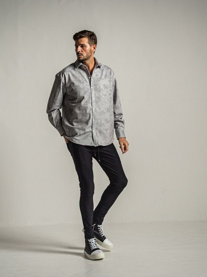 《予約9月1日18時締め》 jersey  jack shirts  / シャツ / グレーカモ