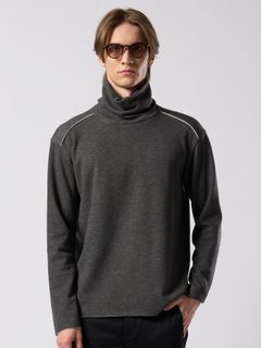 【予約品 4月19日(日) 18時締切】back boa cut-off highneck / バックボア カットオフ ハイネック/ チャコール