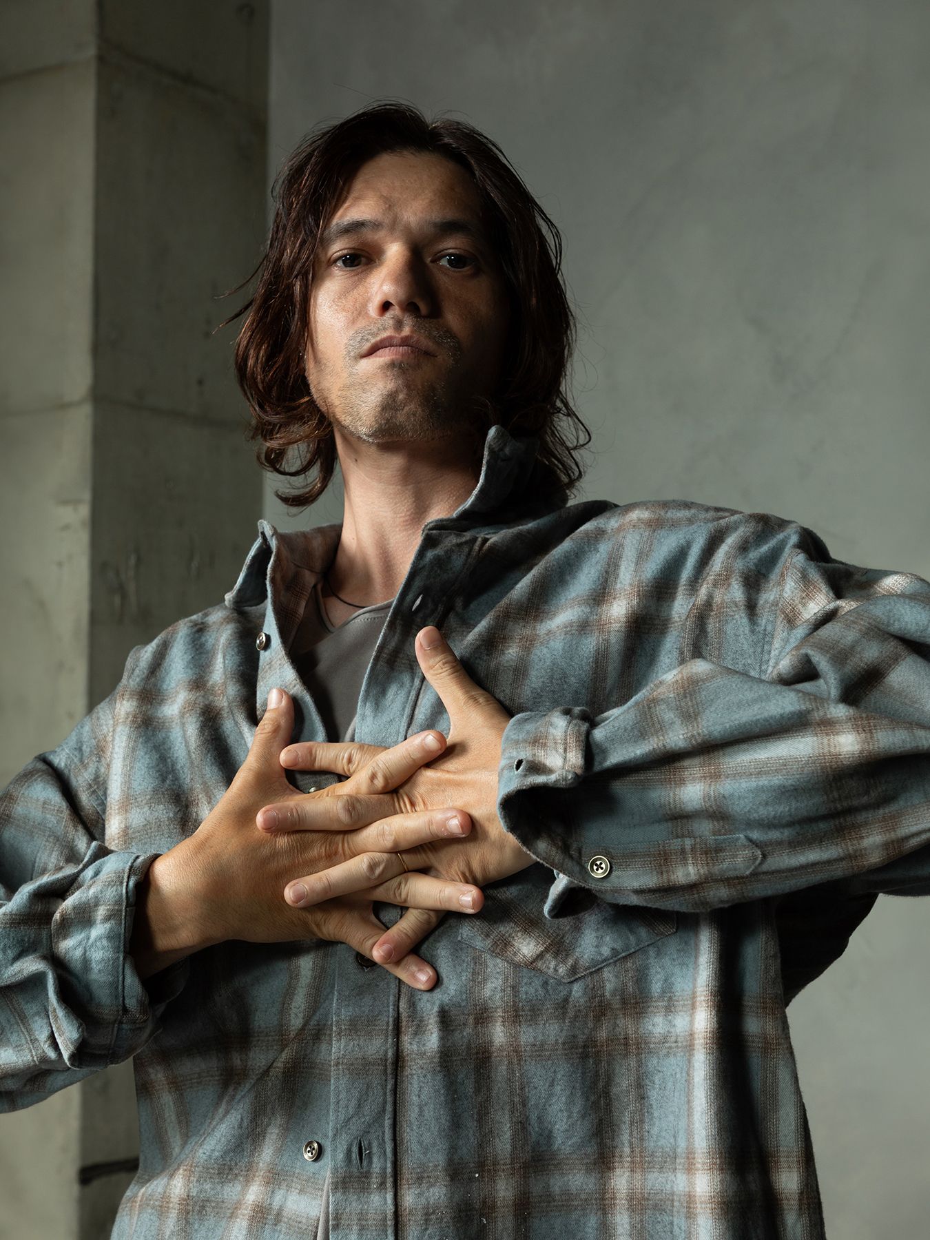 【予約品 7月5日(日) 締切】HAZE FLANNELSHIRTS dirty / フランネルチェックシャツ / ダーティーサックス