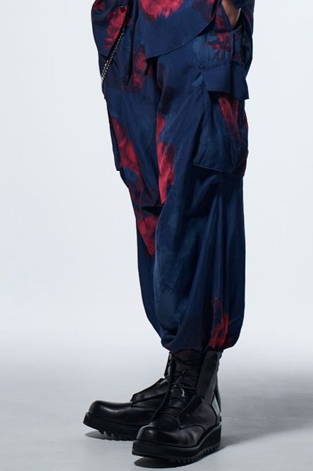 《予約品》 WideCargoPants / ブルー&レッド 【kiryuyrik】 2023年4月以降入荷予定