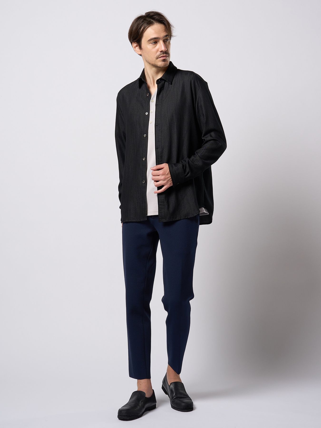 【予約品 9月23日(火) 締切】function knit easy slacks (jacquard check) / ファンクションニットイージースラックス (ジャガードチェック) / ネイビーチェック