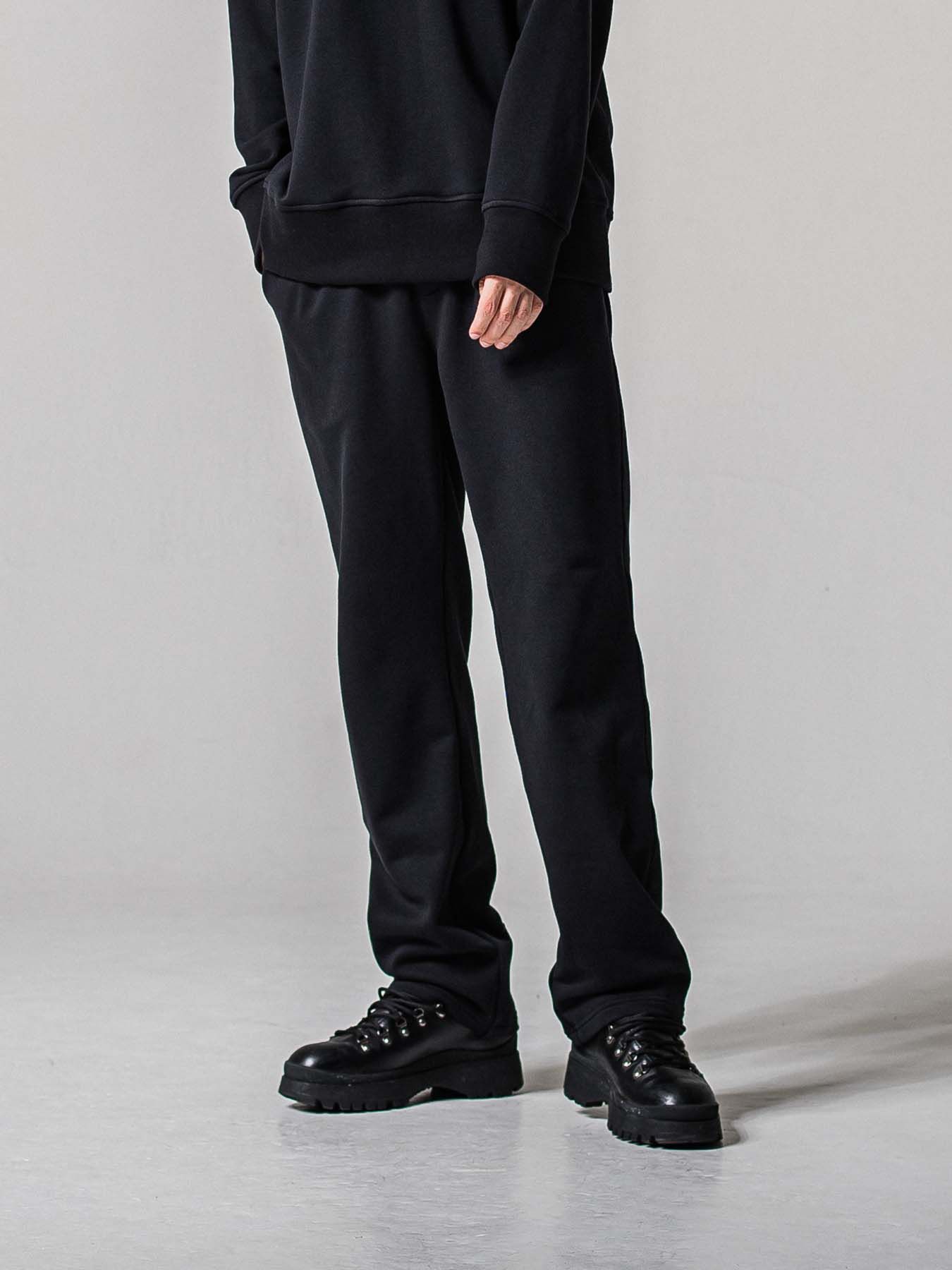 【予約品 11月16日(日) 締切】HF URAKE WIDE TUCK PANTS / 裏毛 セミワイドシルエット ワンタック イージーパンツ / ブラック