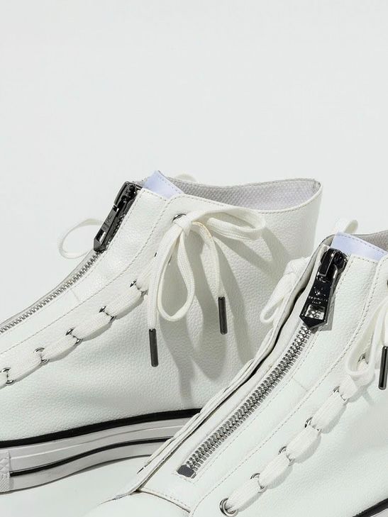LUXURIOUS ZIP ハイカットスニーカーホワイト 【1PIU1UGUALE3 RELAX】