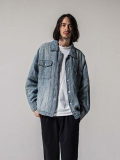 【予約品 11月16日(日) 締切】INDIGO LINE JACK SHIRTS / インディゴ リネン CPOジャケット / ライトインディゴ