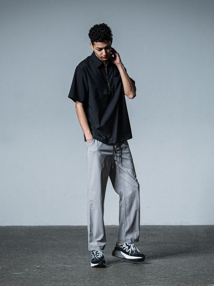 《予約品》 PULLOVER HALF SHIRT  / ハーフジップシャツ / ブラック