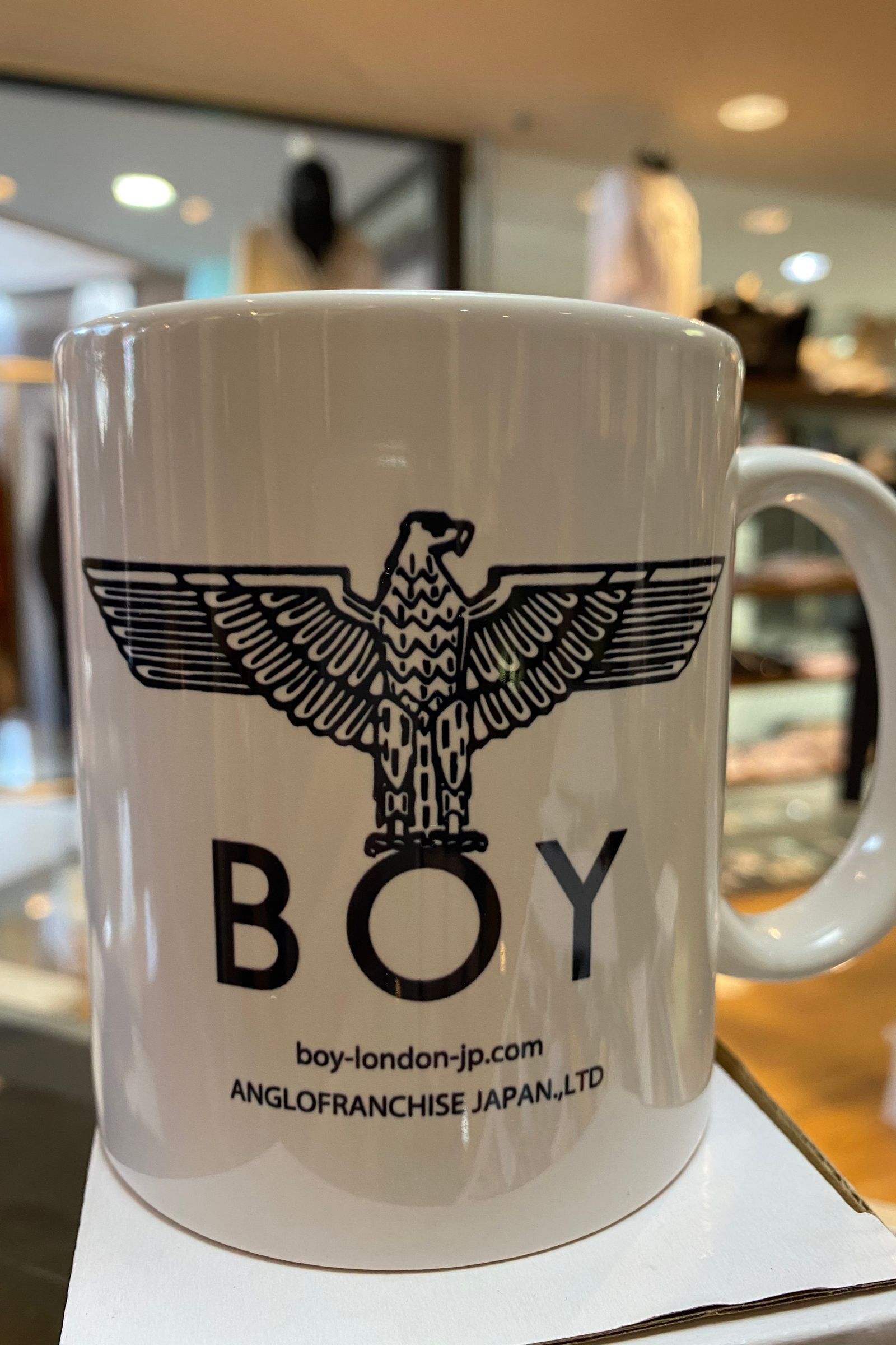 マグカップ陶器 日本製 / WHITE×Black 【BOY LONDON】