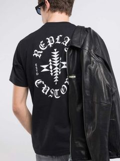 T-SHIRT フロントバックグラフィックTシャツBLACK 【REPLAY】