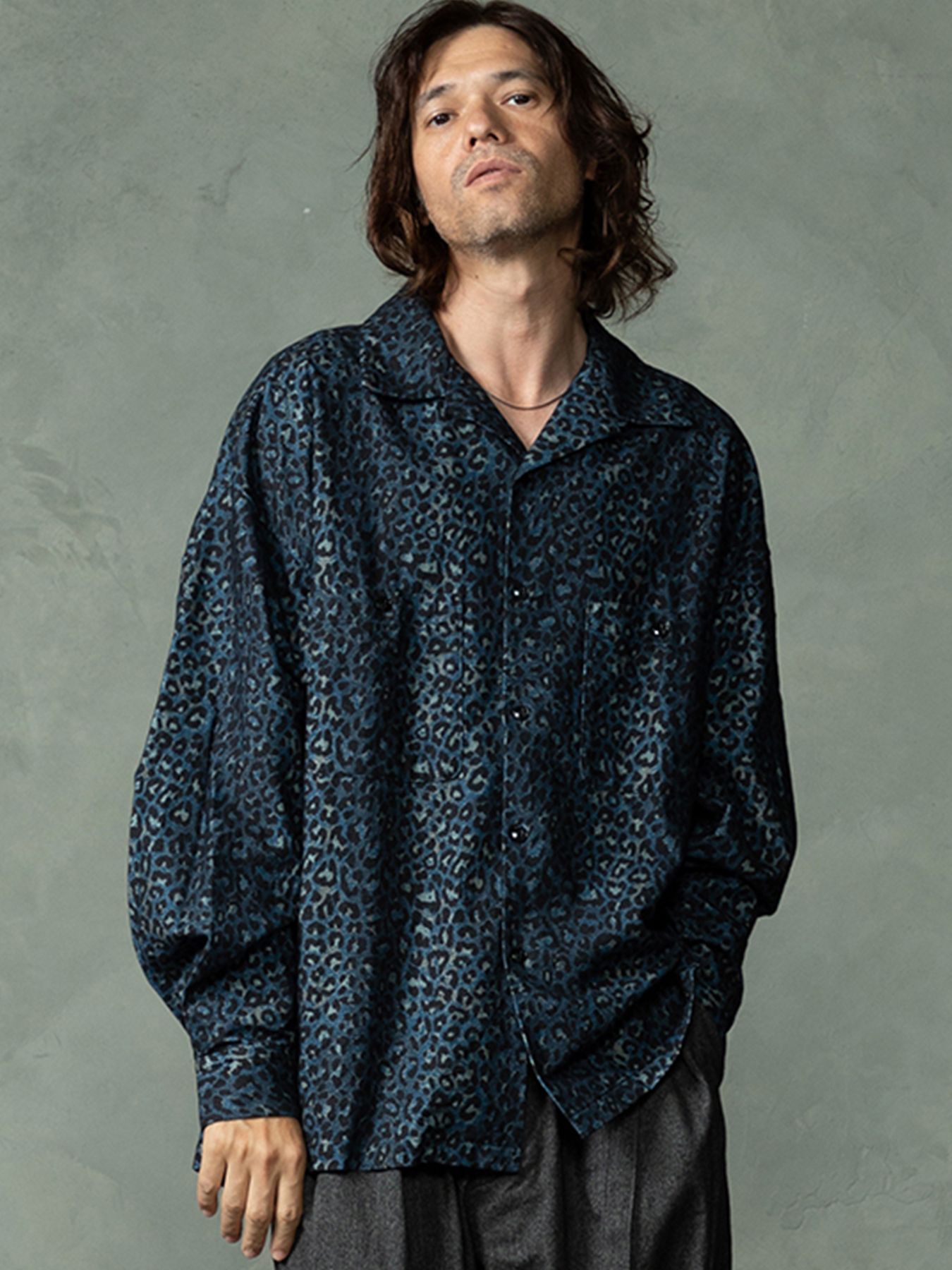 【予約品 7月5日(日) 締切】LEOPARD FLANNELSHIRTS / レオパード フランネルシャツ / ネイビー