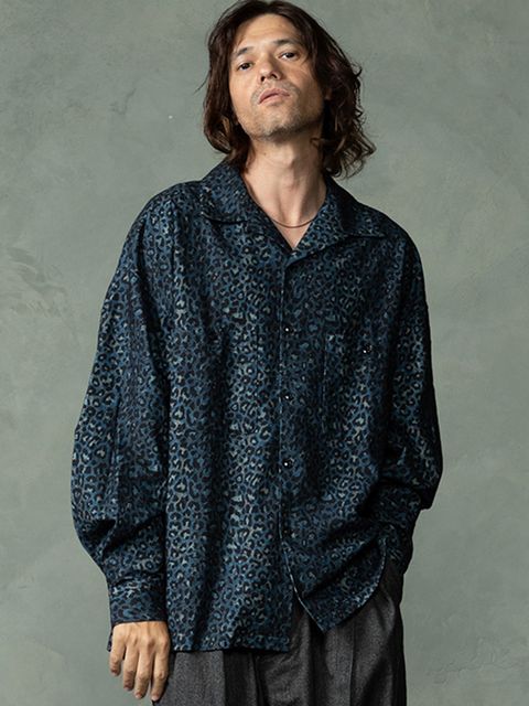 【予約品 7月5日(日) 締切】LEOPARD FLANNELSHIRTS / レオパード フランネルシャツ / ネイビー