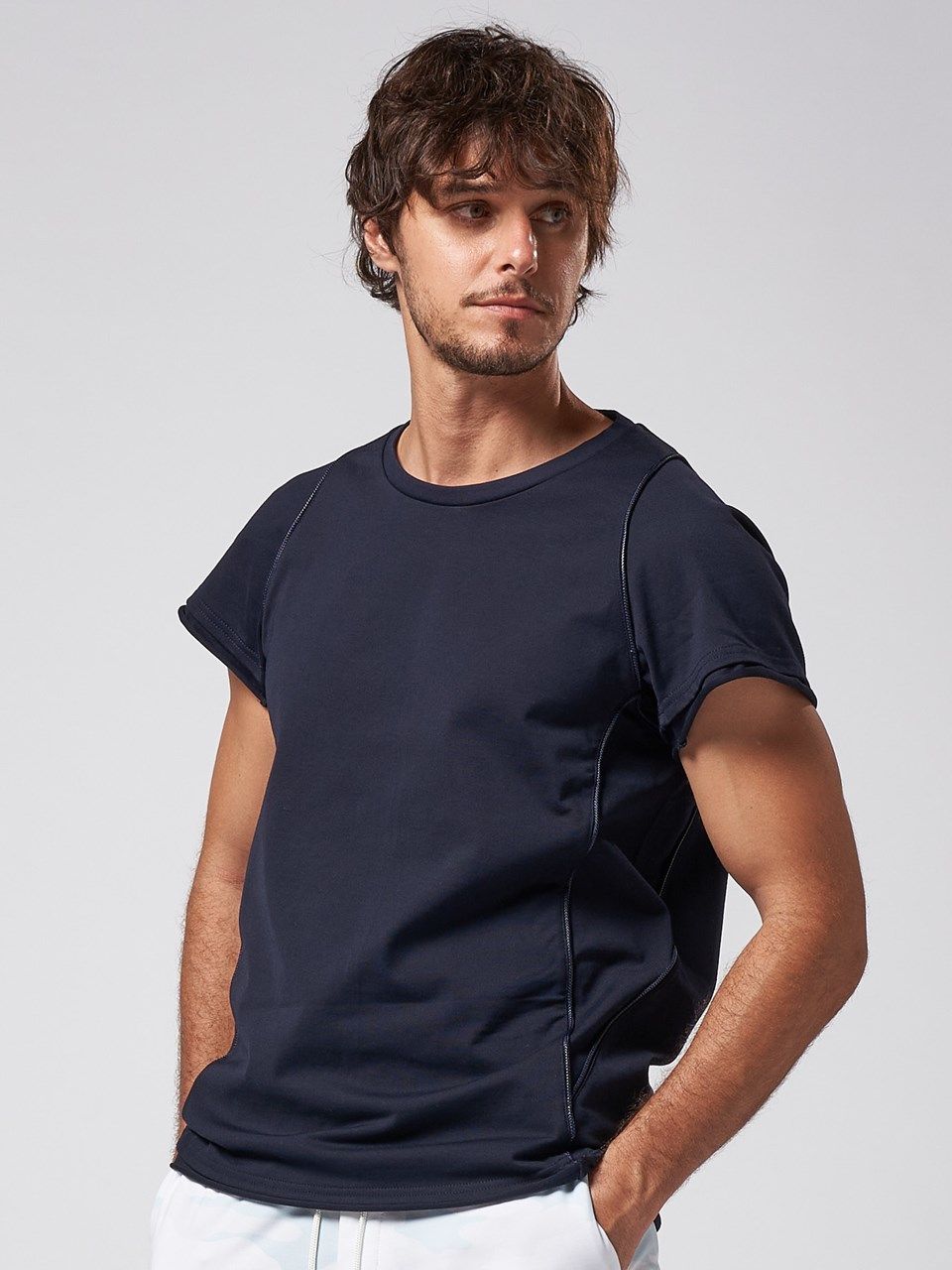 《予約品》 piping cut&sewn / Tシャツ / ネイビー