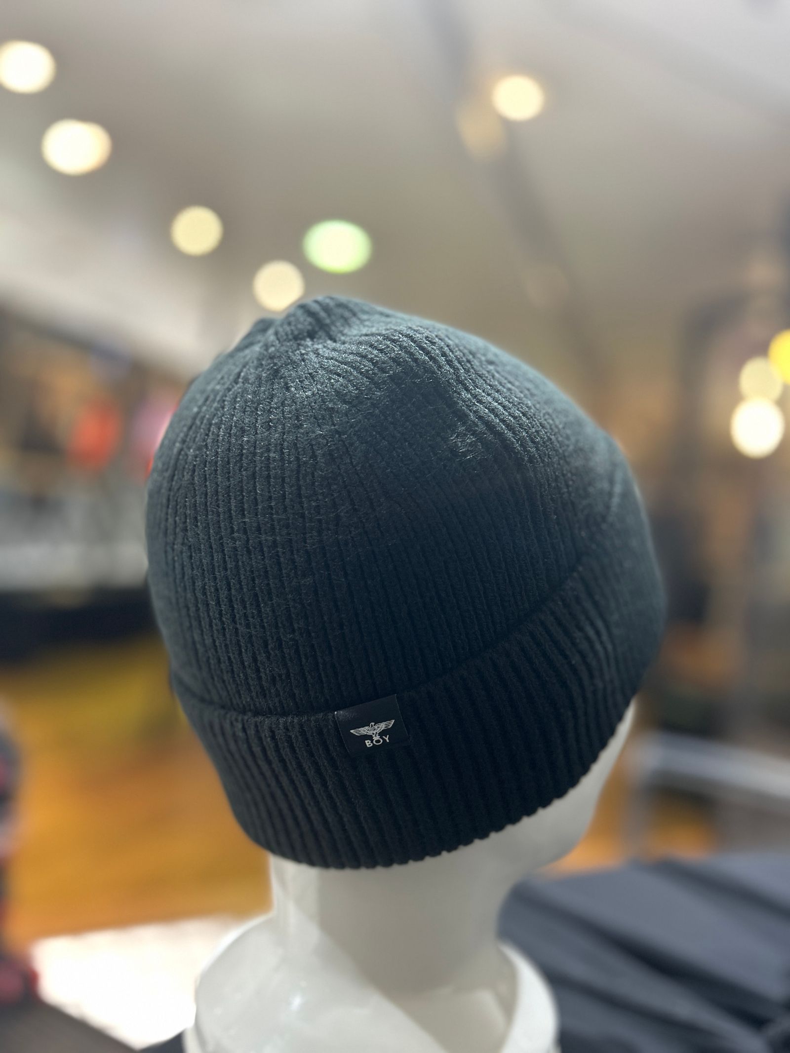 BOY RHINESTONE KNIT CAP BLACK×ブラック【B224N9000502】