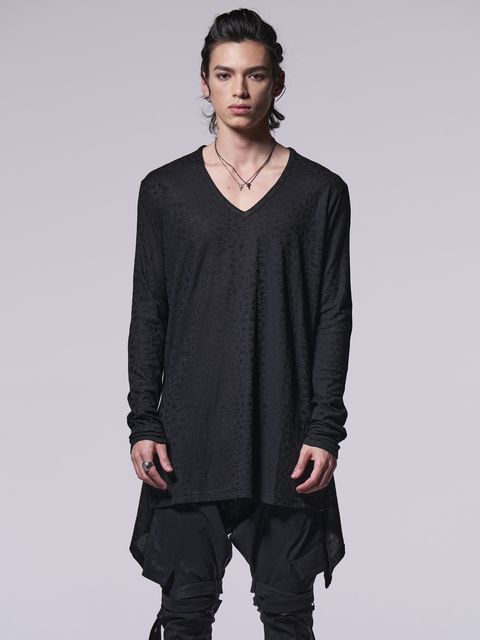 《予約品》 Flare V Neck T-Shirt / フレアVネックTシャツ / ブラック