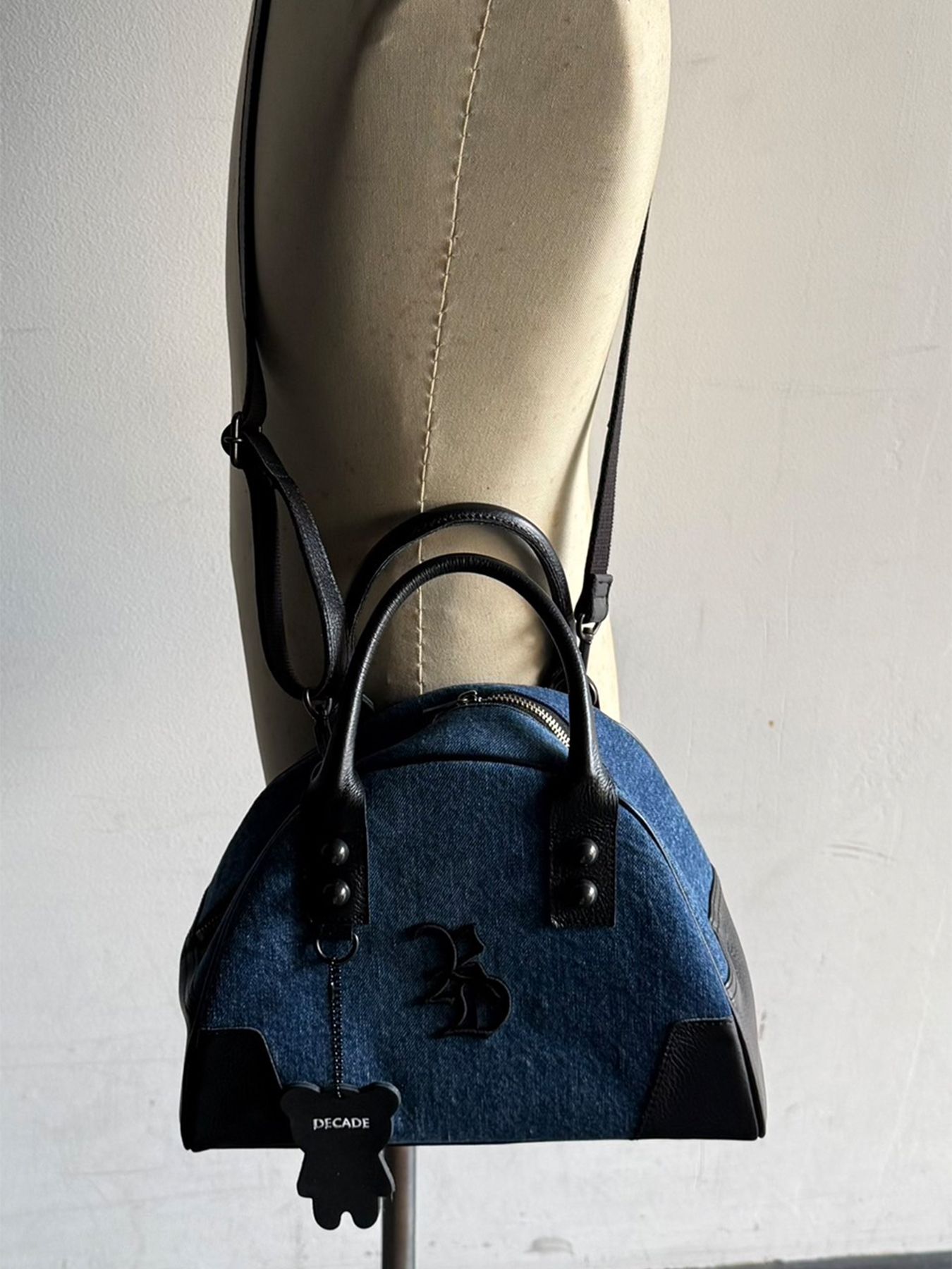 【予約品 2月15日(日) 18:00 締切】DECADEコラボ DENIM MINI BOSTON BAG / デニムミニボストンバッグ / デニム