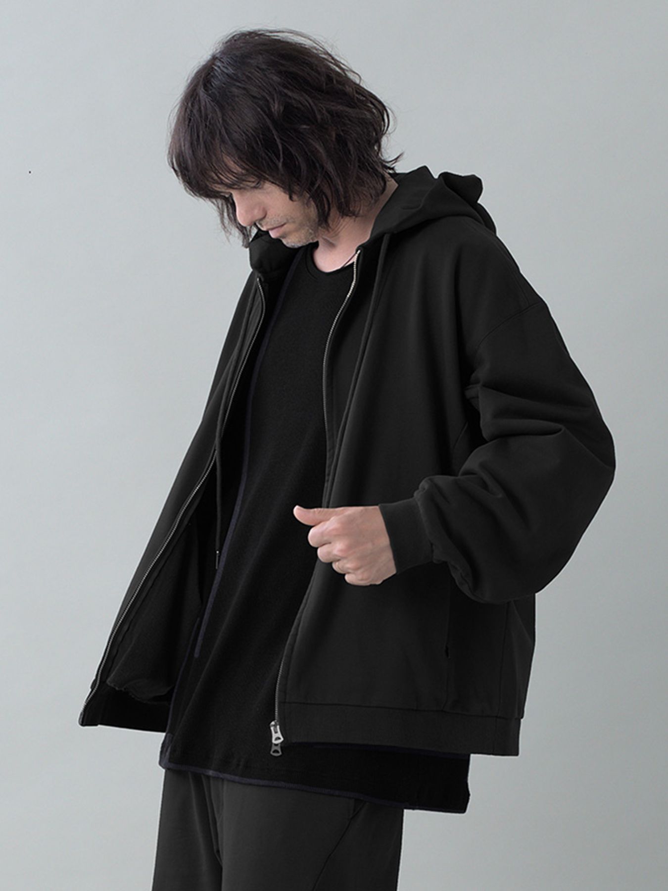 【予約品】MOLD-SWEATPARKA / スウェットジップパーカー / ブラック
