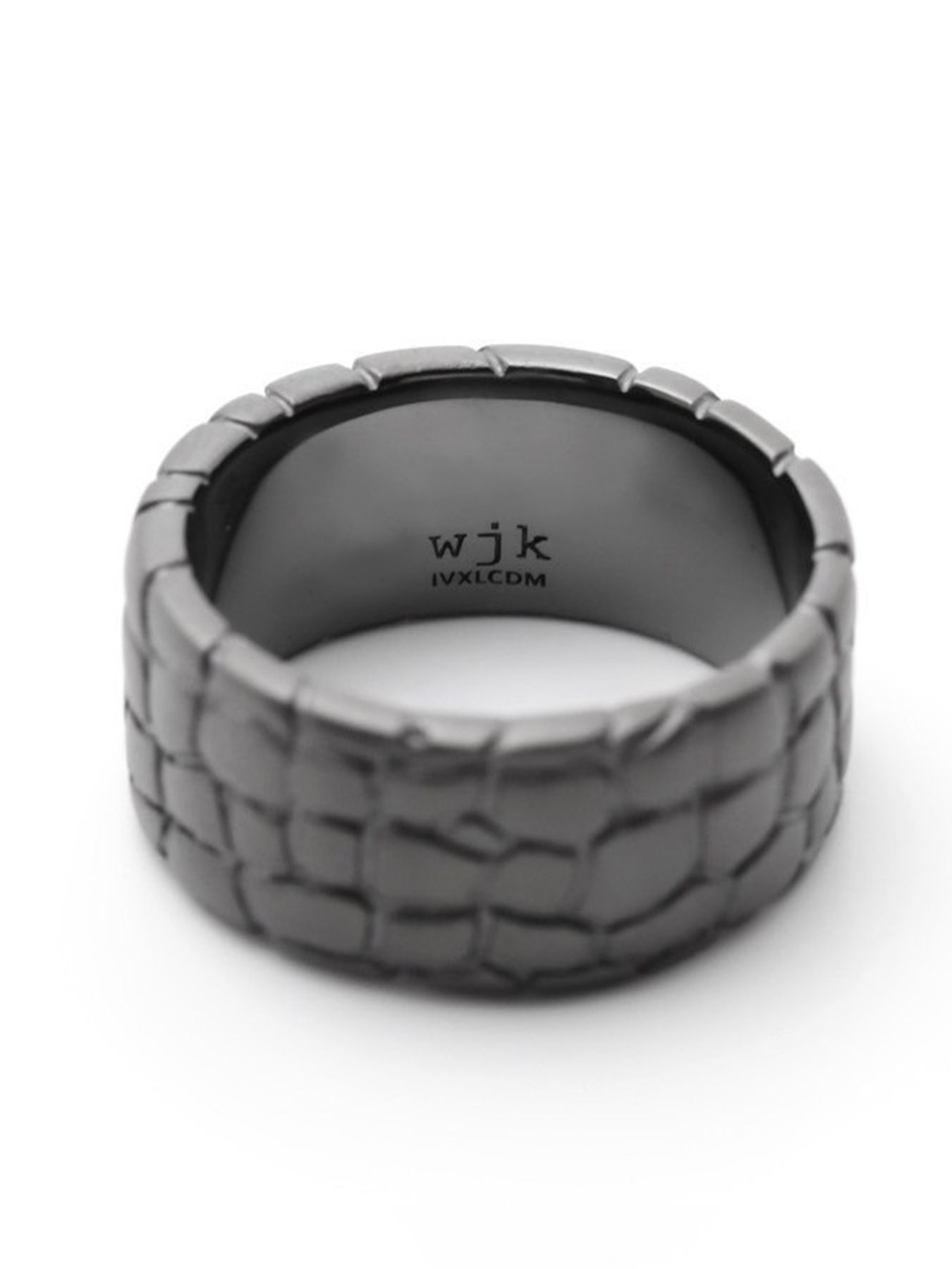 【予約品 9月23日(火) 締切】IVXLCDM ×wjk  croco pattern middle ring / クロコパターン ミドルリング / ブラックコーティング