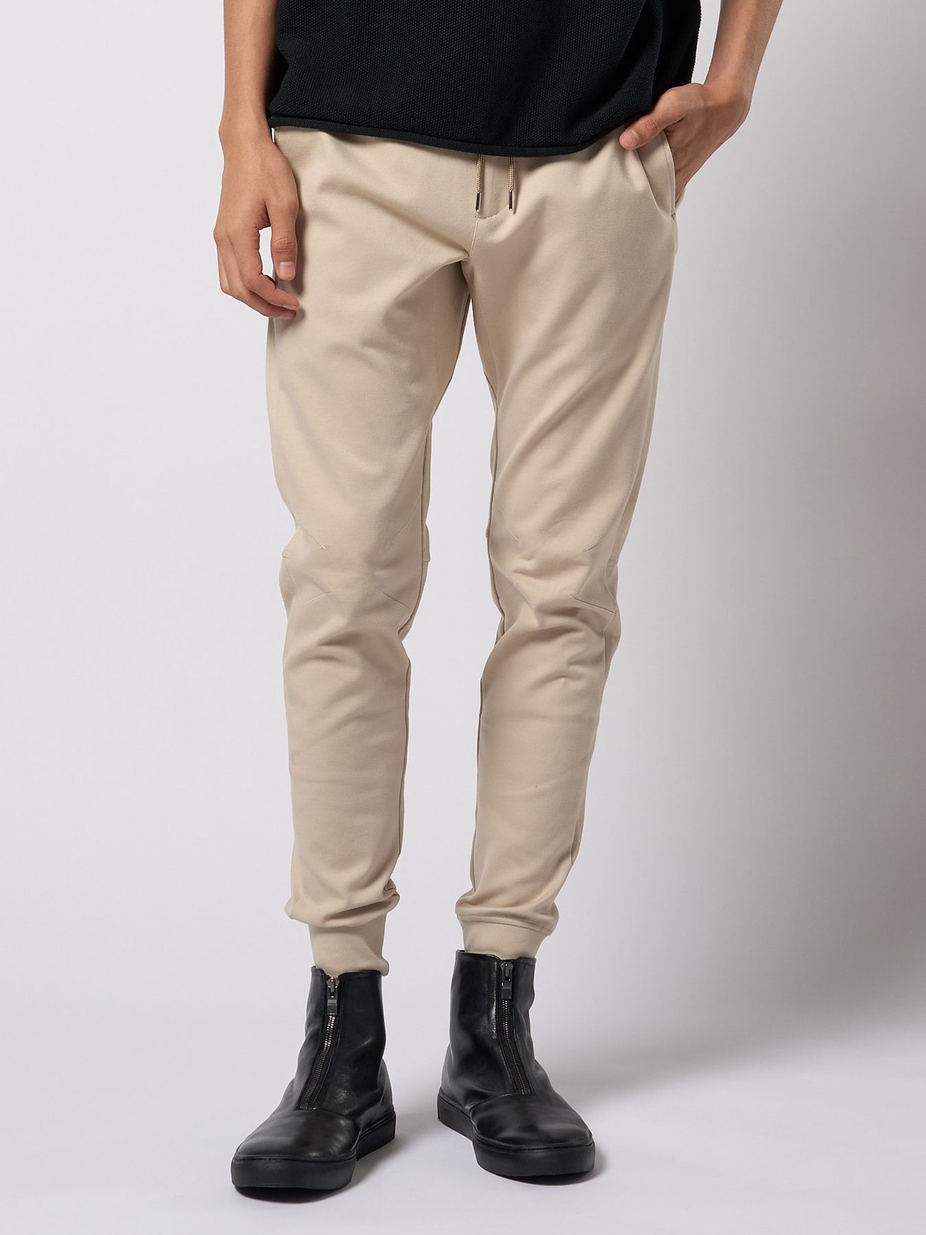 【予約品 9月23日(火) 締切】basic rib sweat pants / ベーシック リブスウェットパンツ / ライトベージュ