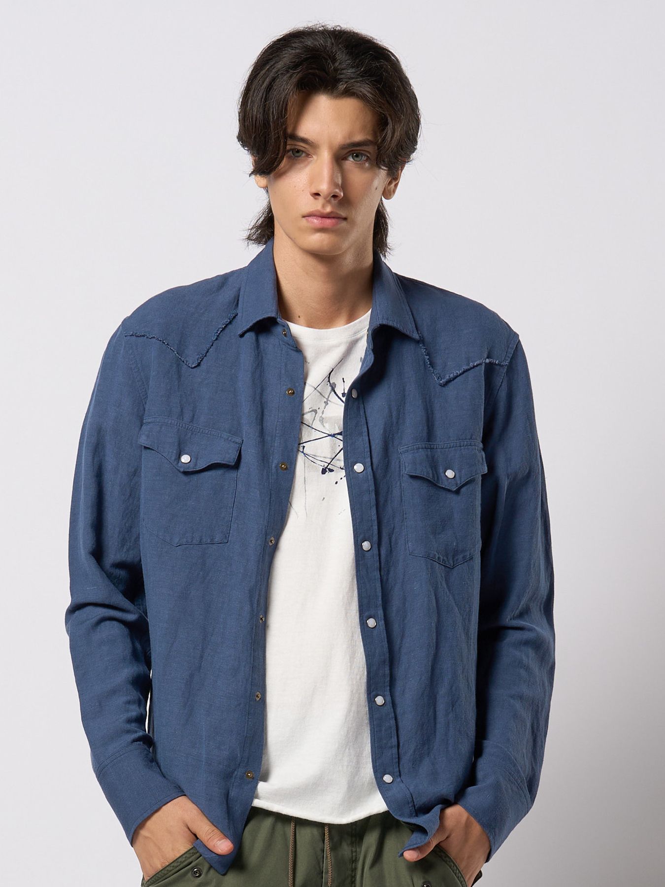 【予約品 9月23日(火) 締切】western shirt / ウエスタンシャツ / ダルブルー