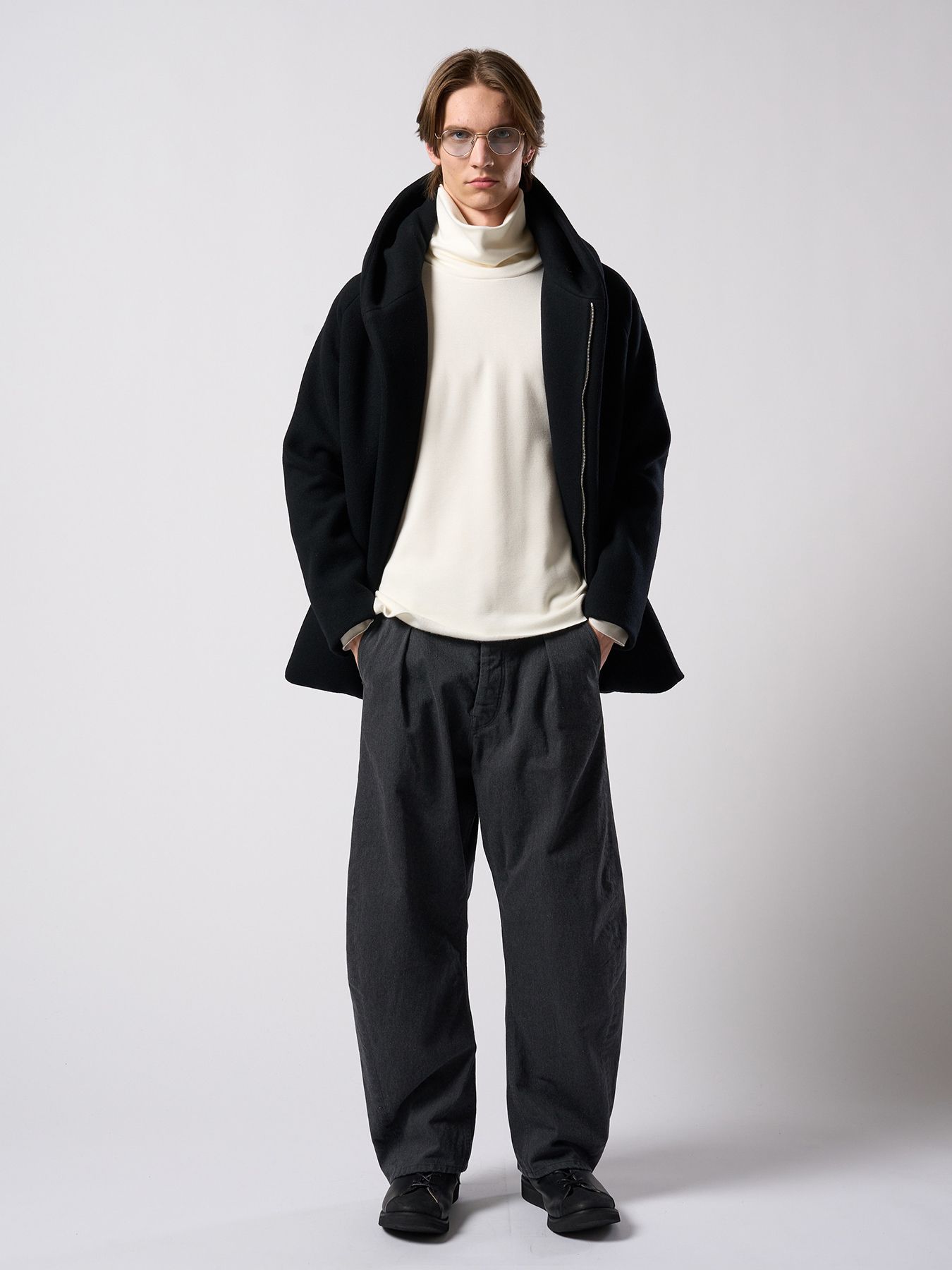 【予約品 4月19日(日) 18時締切】back boa cut-off highneck / バックボア カットオフ ハイネック/ ホワイト