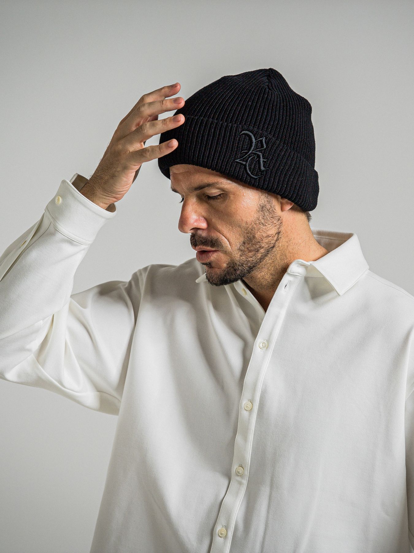 【予約品 9月6日(日) 締切】COTTON KNIT CAP / コットン ニットキャップ / ブラック×ブラック