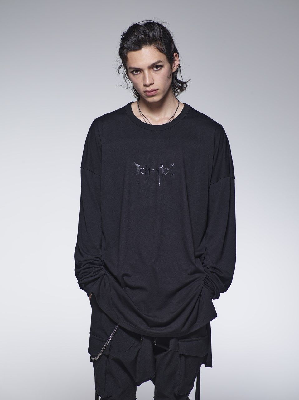 《予約品》 LooseCrewNeckT-Shirt / バックプリントクルーネックTシャツ / ブラック 【kiryuyrik】 8月以降入荷予定