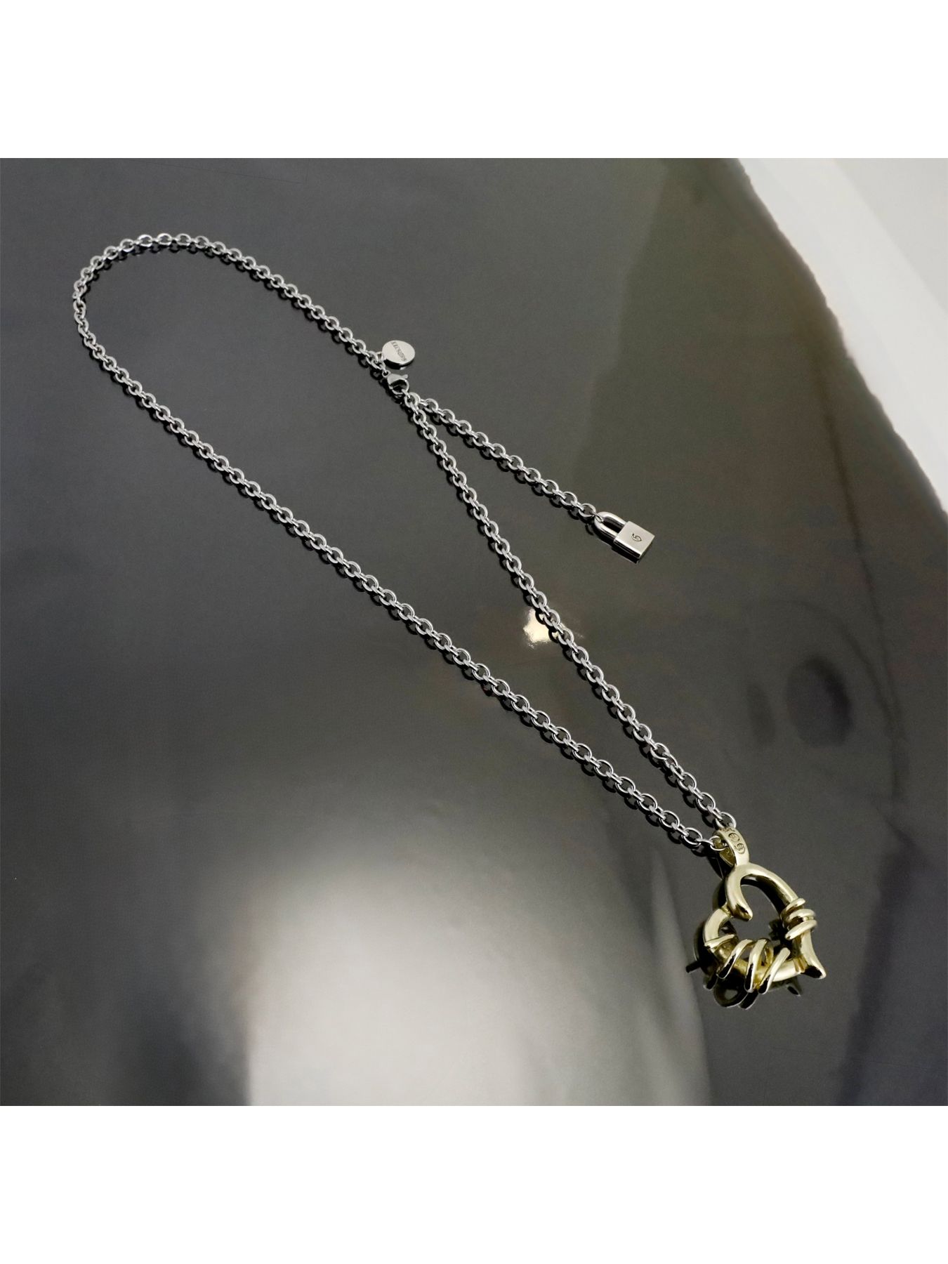 《受注生産》BRASS THORNY HEART #2 STAINLESS NECKLACE / ブラスソーニーハートステンレスチェーンネックレス / 注文から1～3週間後入荷予定